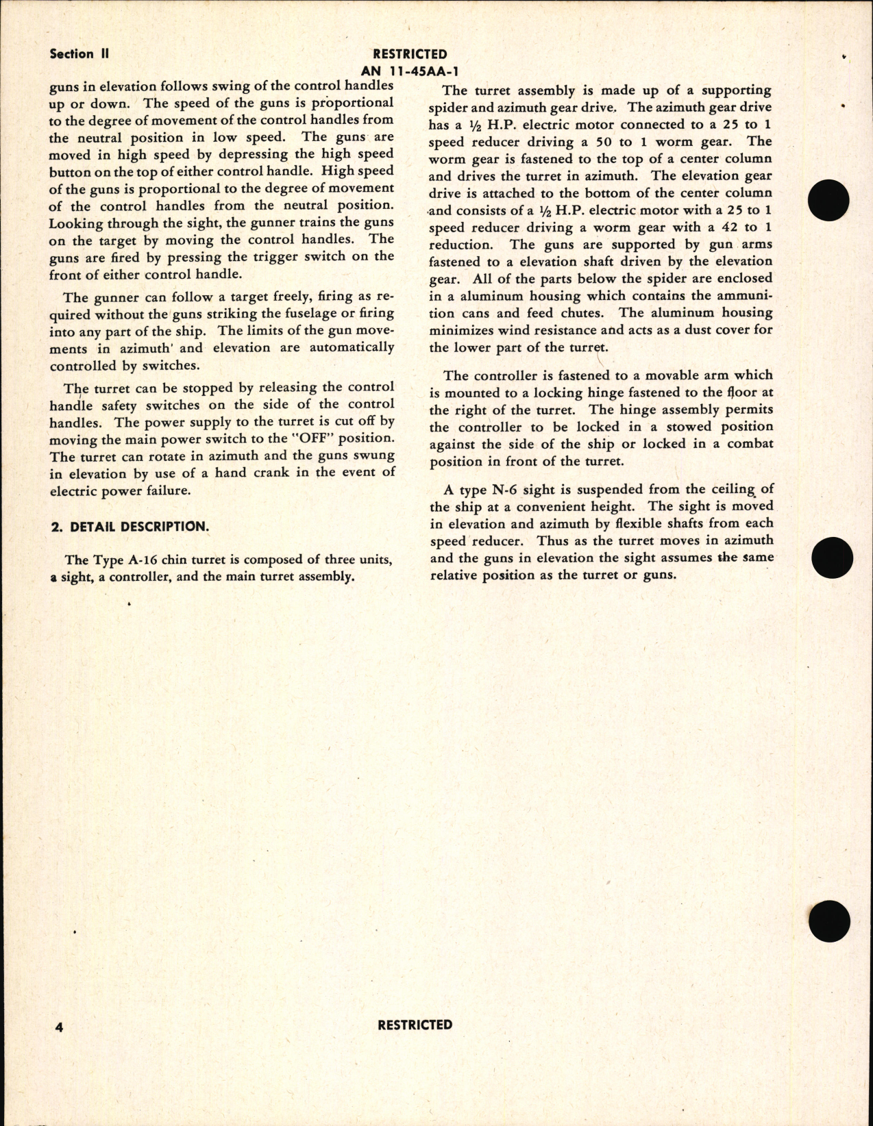 Sample page 8 from AirCorps Library document: Operation and Service Instructions for Chin Turret Type A-16