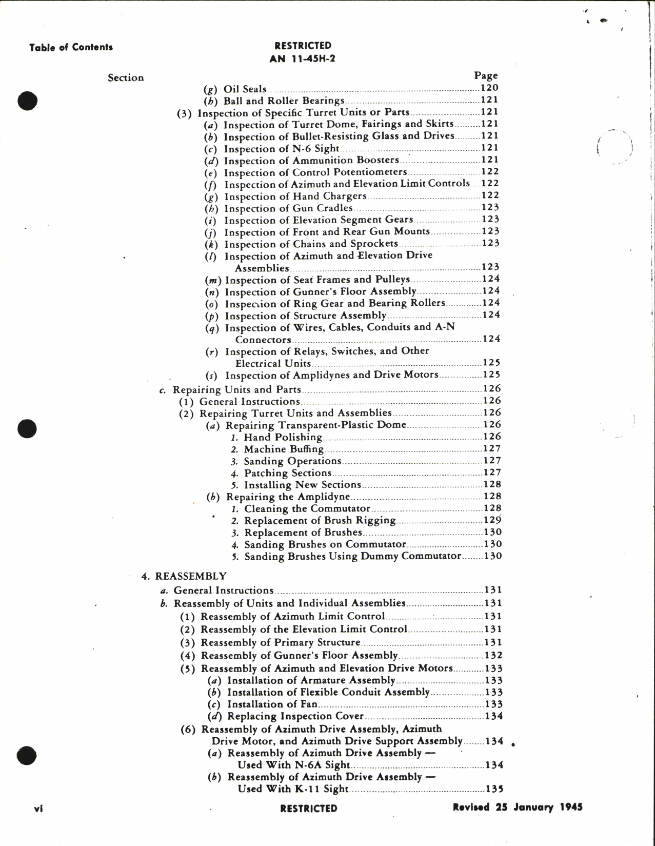 Sample page 7 from AirCorps Library document: Overhaul Instructions for Nose Turret AAF Type A-15, Navy Model 250CE-1