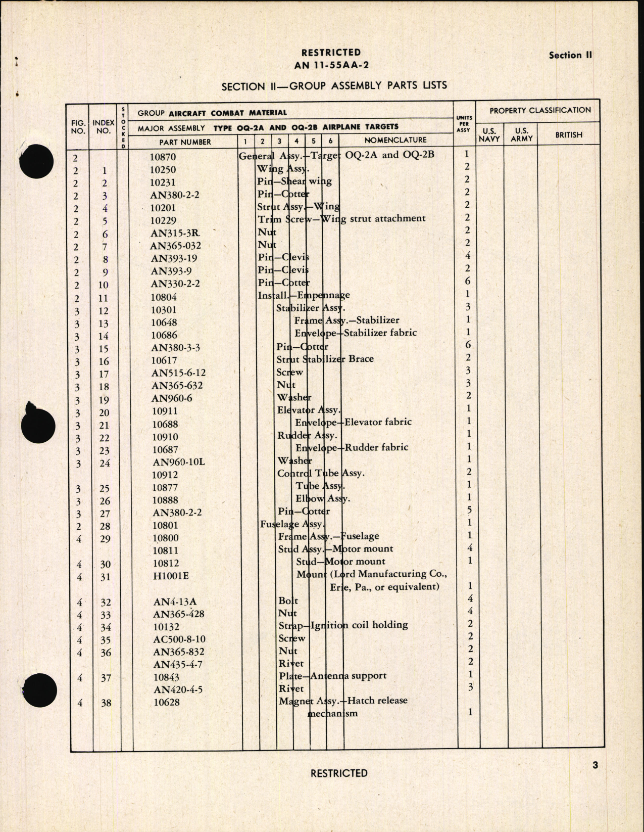 Sample page 7 from AirCorps Library document: Parts Catalog for Army Models OQ-2A, OQ-2B, and Navy Model TTD-1