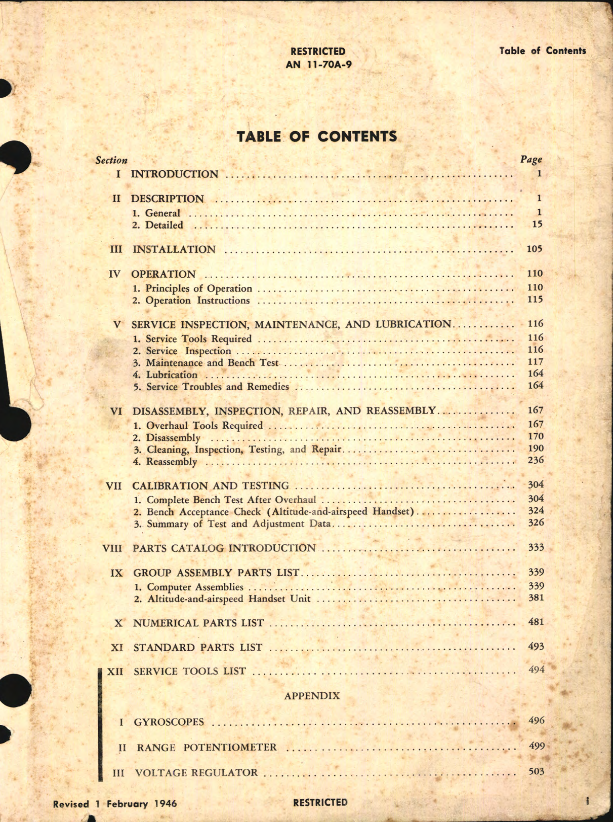 Sample page 1 from AirCorps Library document: Operation, Service, & Overhaul Instructions with Parts Catalog for Type CH Computer Models