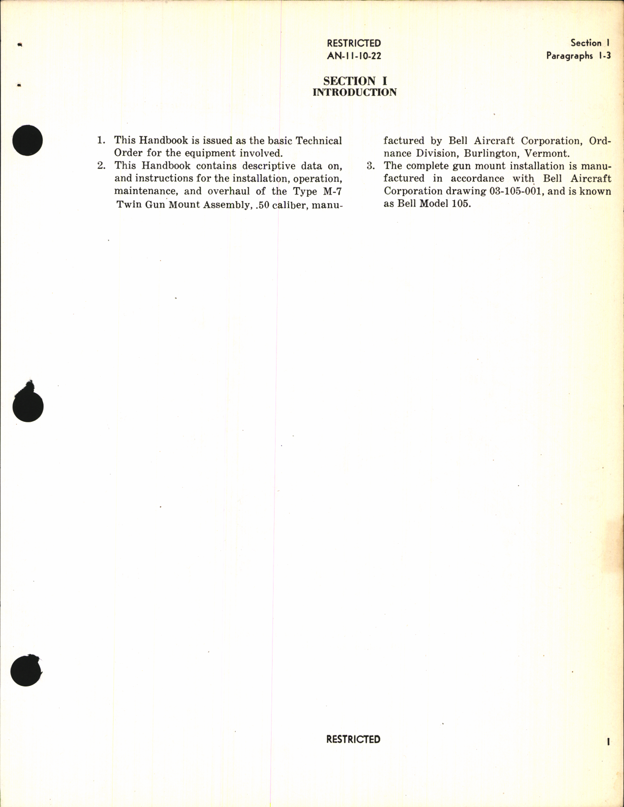 Sample page 5 from AirCorps Library document: Handbook of Instructions with Parts Catalog for Bell Twin Gun Mount Assembly Type M-7