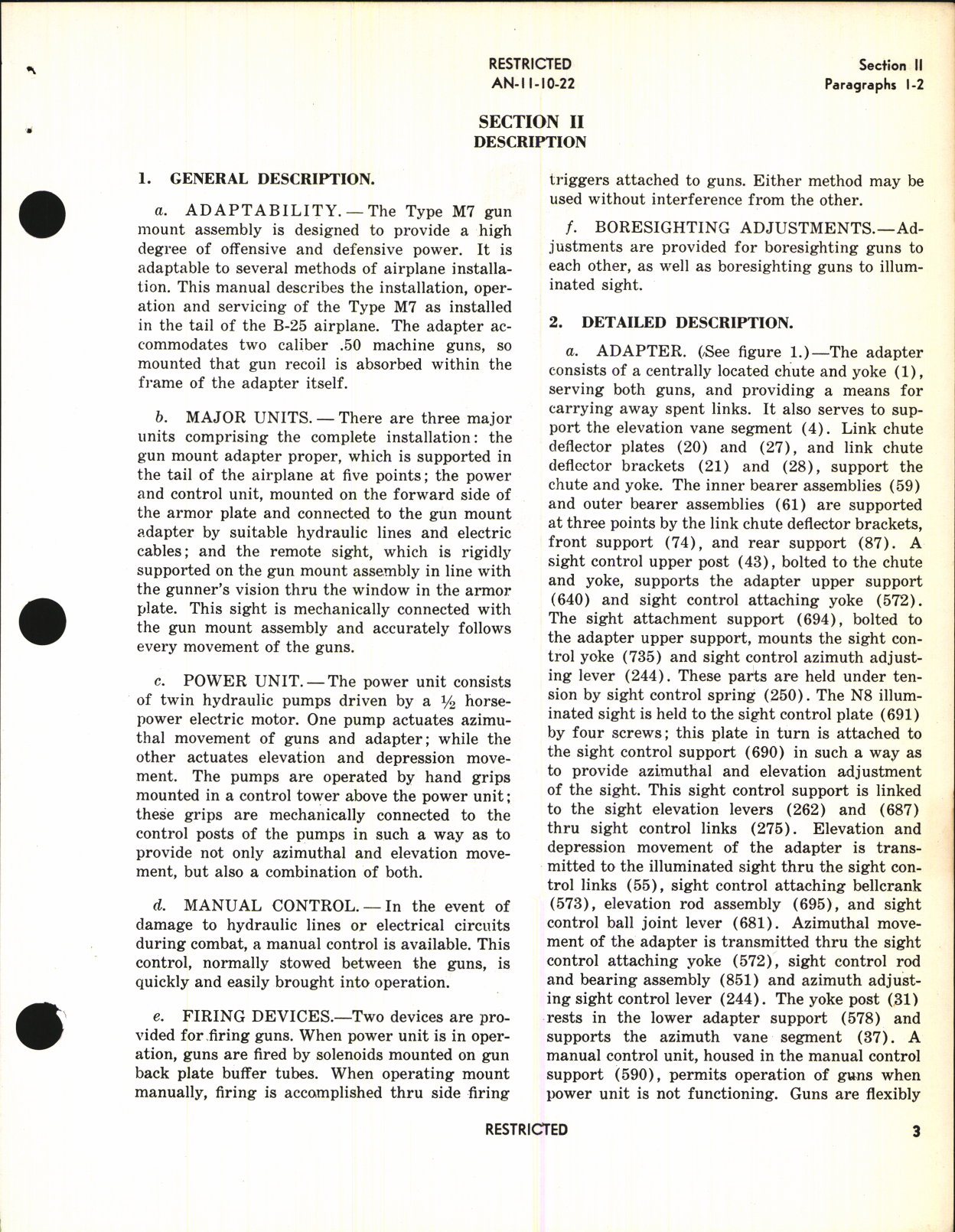 Sample page 7 from AirCorps Library document: Handbook of Instructions with Parts Catalog for Bell Twin Gun Mount Assembly Type M-7