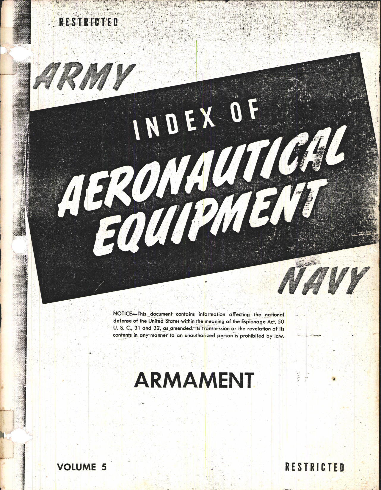 Sample page 1 from AirCorps Library document: Army-Navy Index of Aeronautical Equipment - Armament