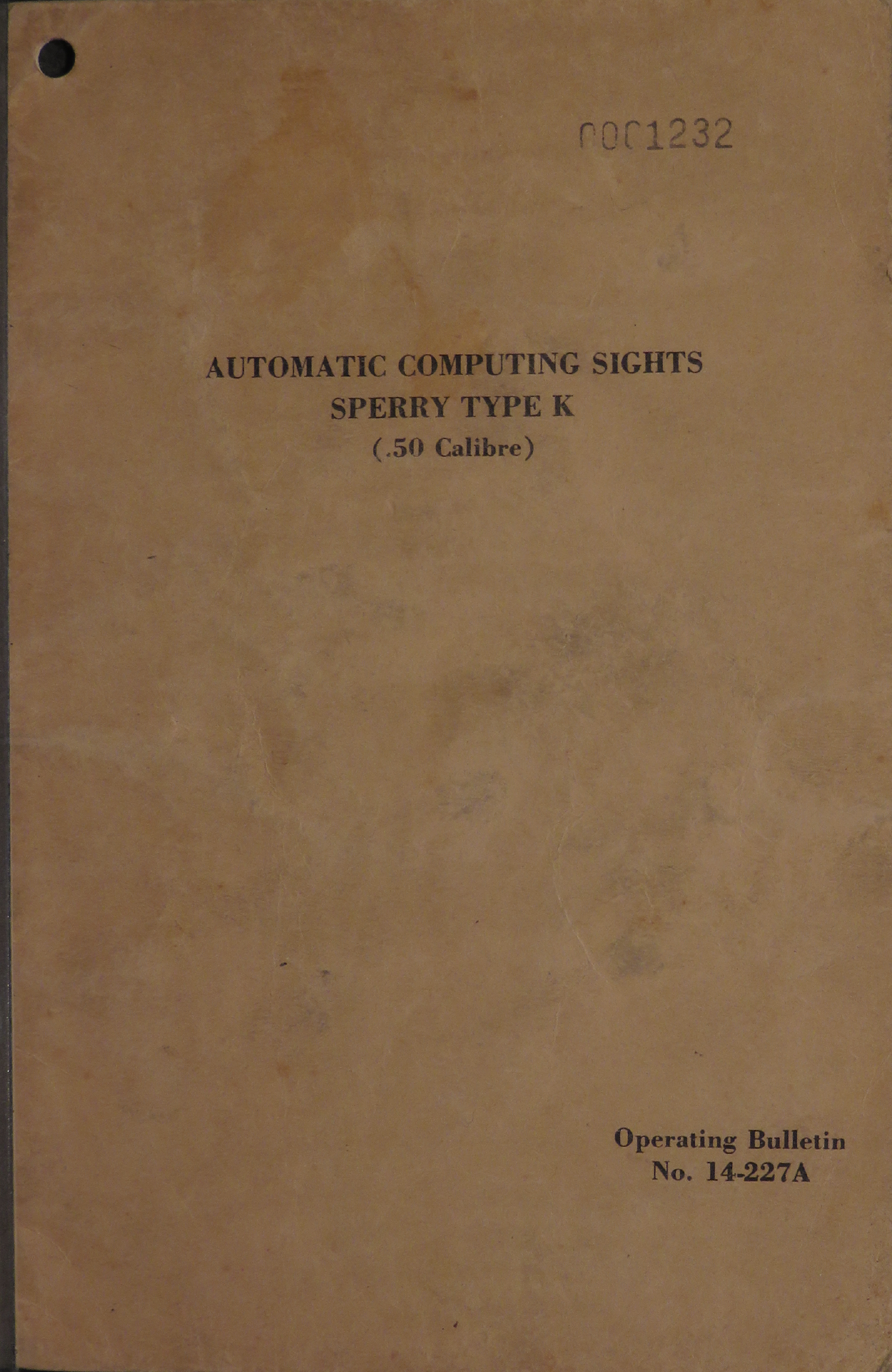 Sample page 1 from AirCorps Library document: Automatic Computing Sights - Sperry Type K (.50 Caliber)