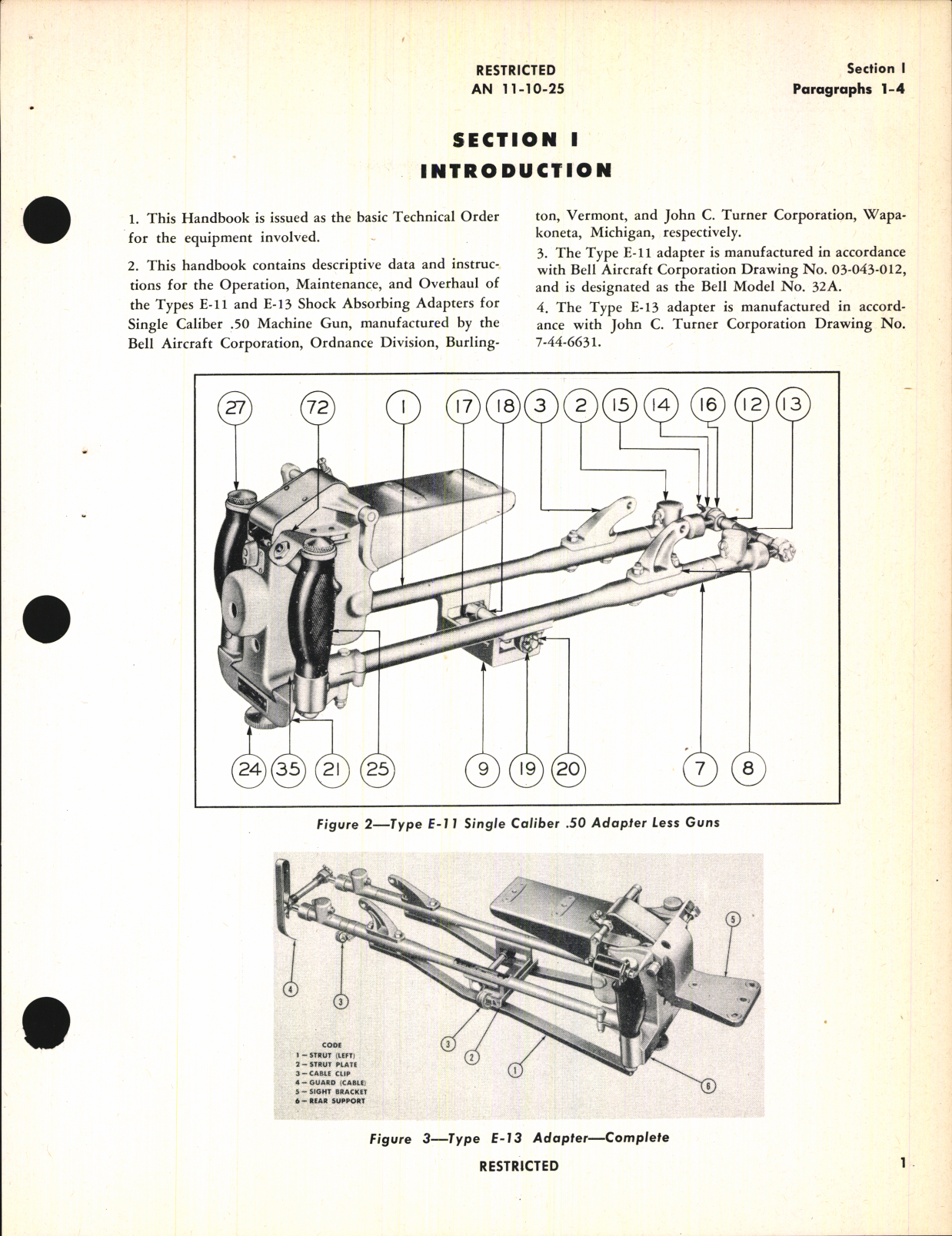 Sample page 5 from AirCorps Library document: Handbook of Instructions with Parts Catalog for Single Adapters for Caliber .50 Machine Guns