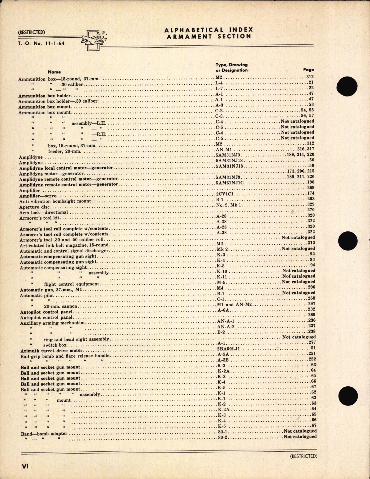 Sample page 6 from AirCorps Library document: Index of Army-Navy Aeronautical Equipment - Armament