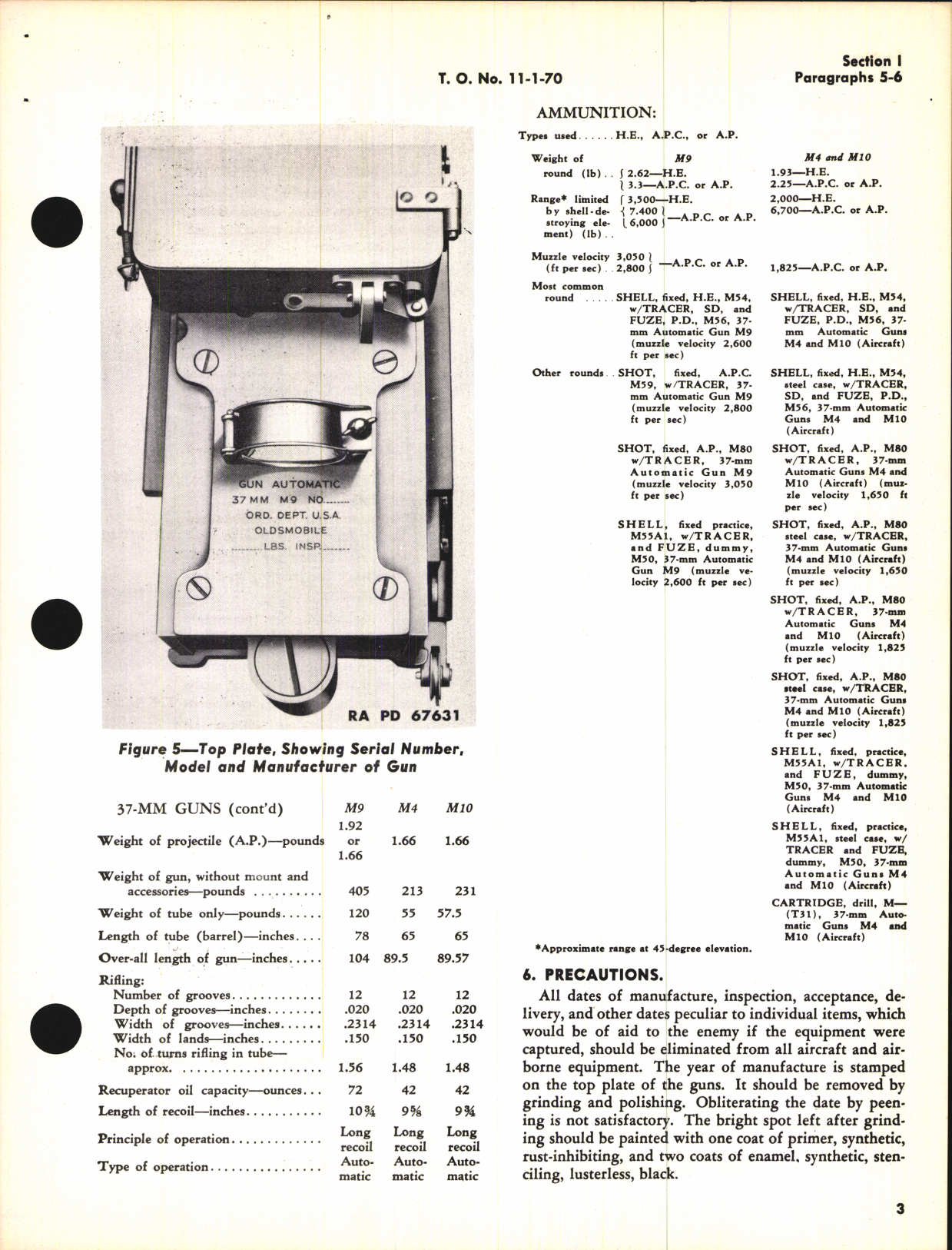 Sample page 7 from AirCorps Library document: Handbook of Instructions with Parts Catalog for 37 MM Automatic Aircraft Gun M9