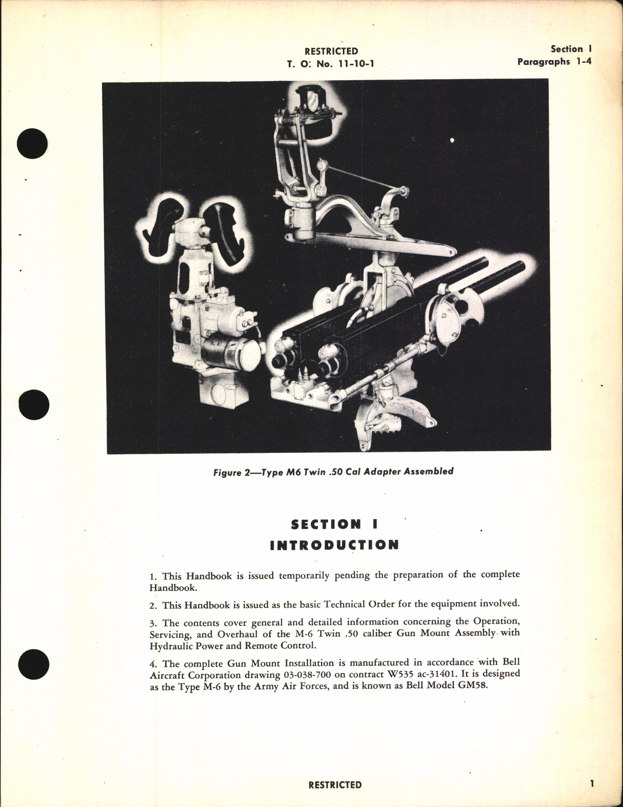 Sample page 5 from AirCorps Library document: Handbook of Instructions with Parts Catalog for Type M-6 Gun Mount Assembly