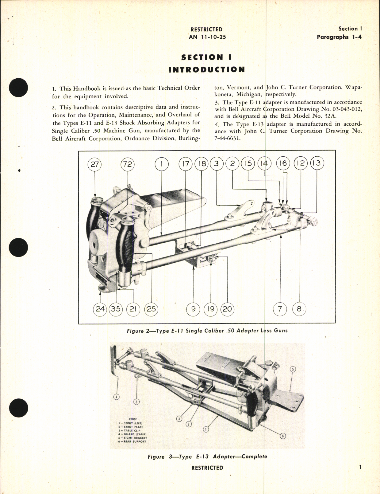 Sample page 5 from AirCorps Library document: Handbook of Instructions with Parts Catalog for Single Adapters for Caliber .50 Machine Guns