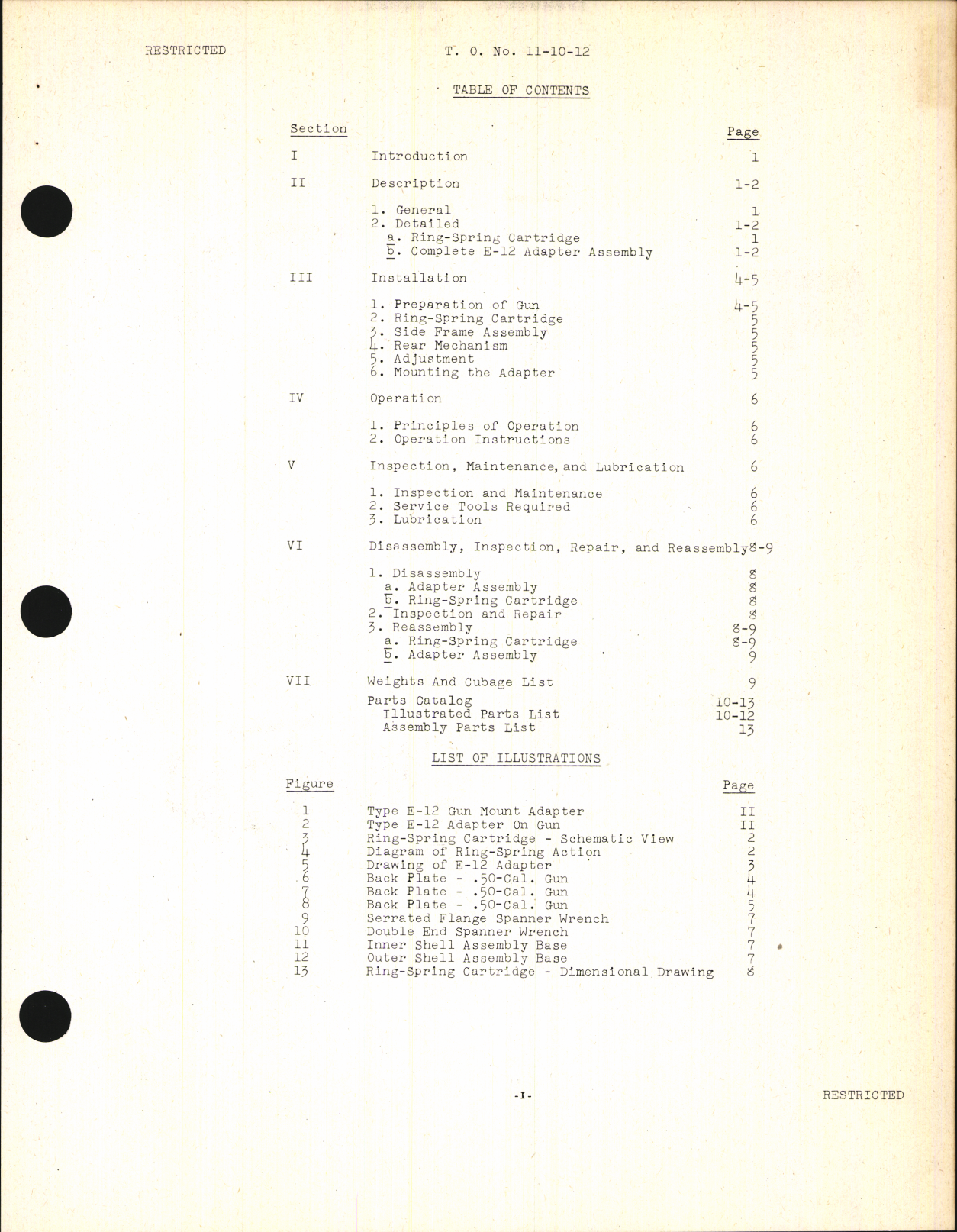 Sample page 5 from AirCorps Library document: Handbook of Instructions with Parts Catalog for Type E-12 Gun Mount Adapter