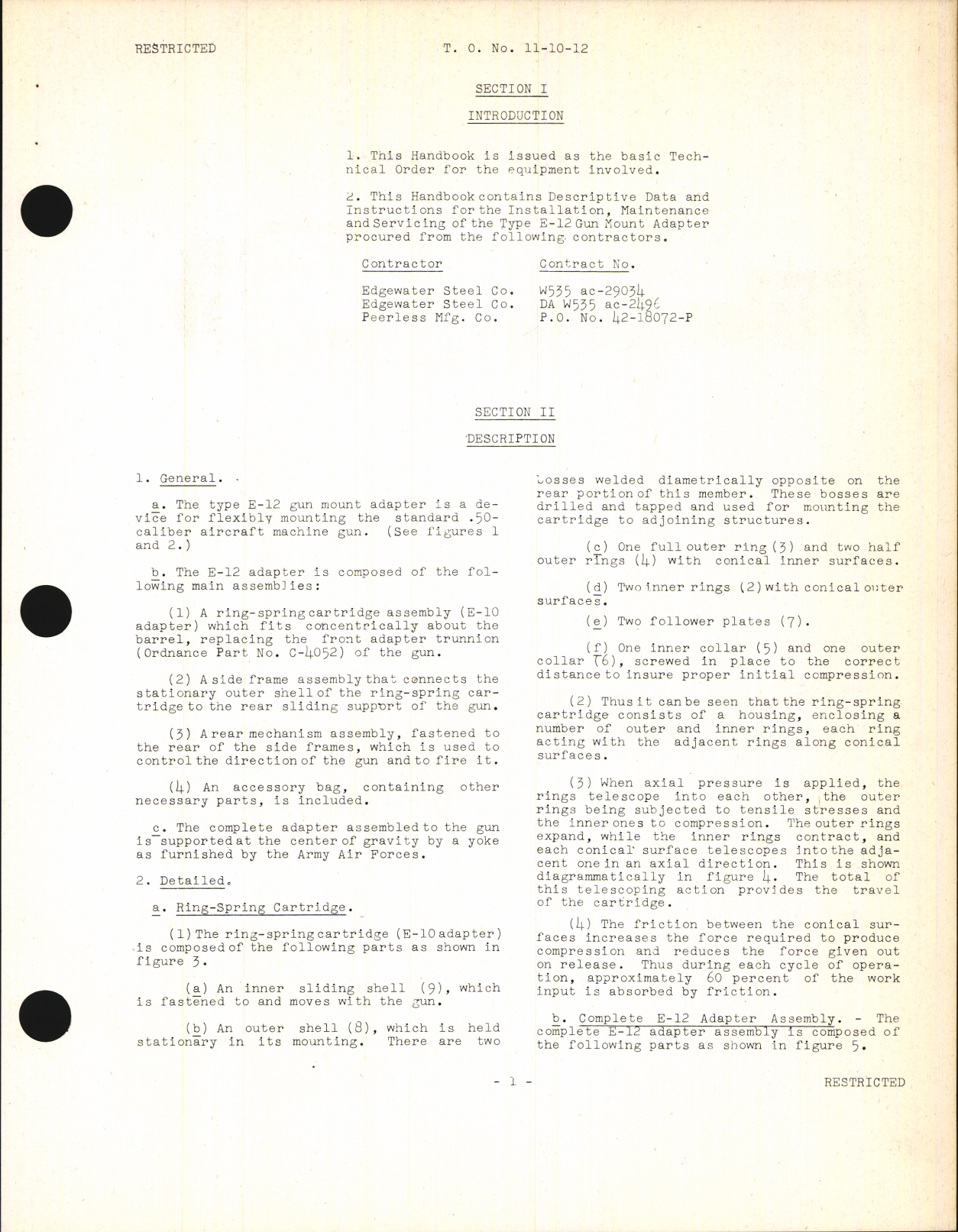 Sample page 7 from AirCorps Library document: Handbook of Instructions with Parts Catalog for Type E-12 Gun Mount Adapter