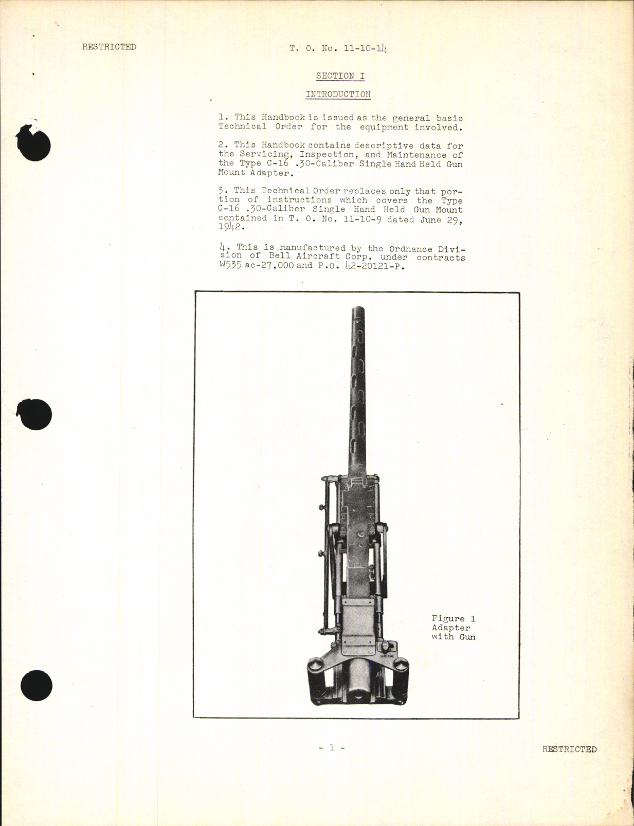 Sample page 5 from AirCorps Library document: Handbook of Instructions with Parts Catalog for Type C-16 Single Gun Mount Adapter