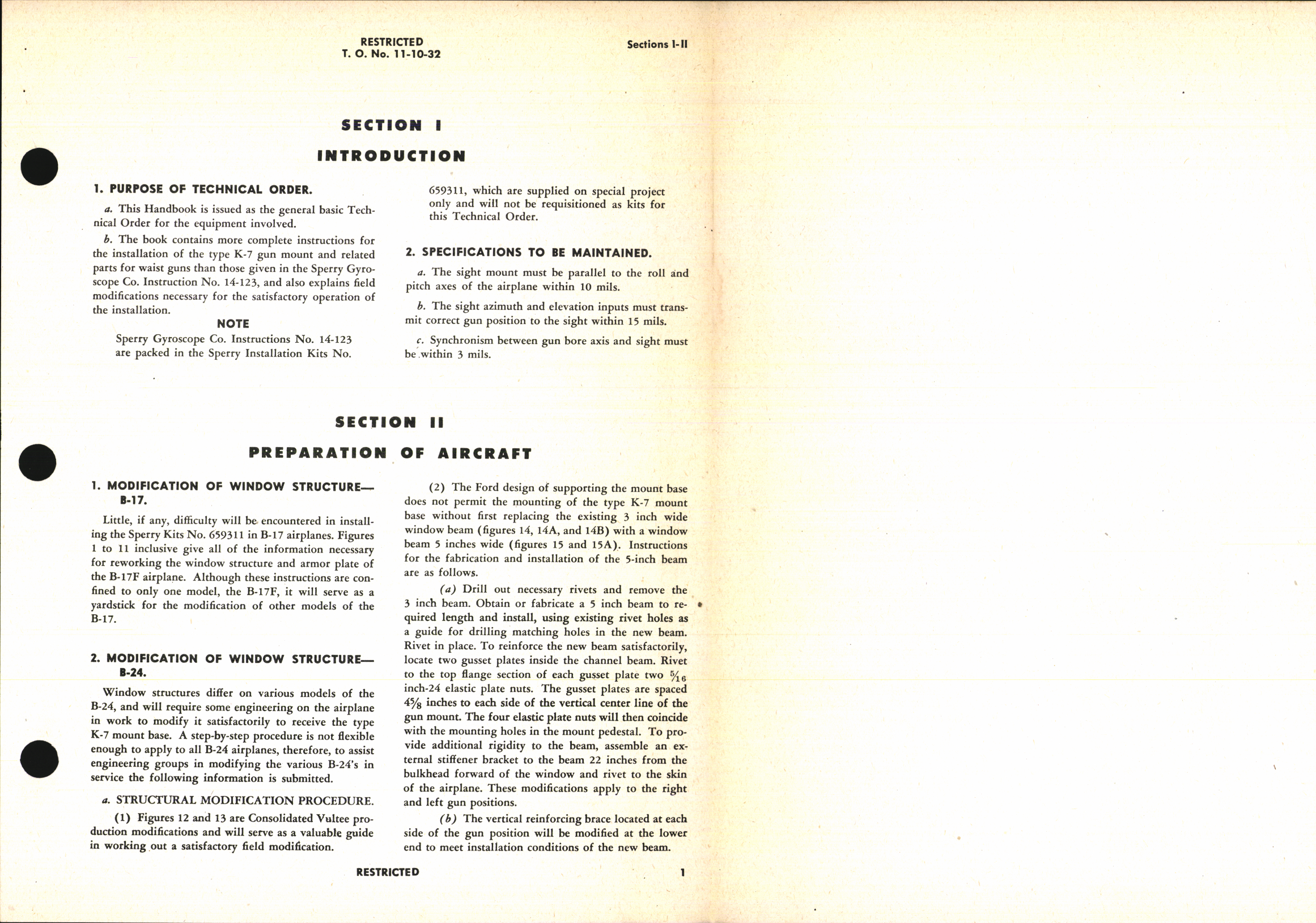 Sample page 5 from AirCorps Library document: Handbook of Instructions for the Installation of Type K-7 Gun Mount