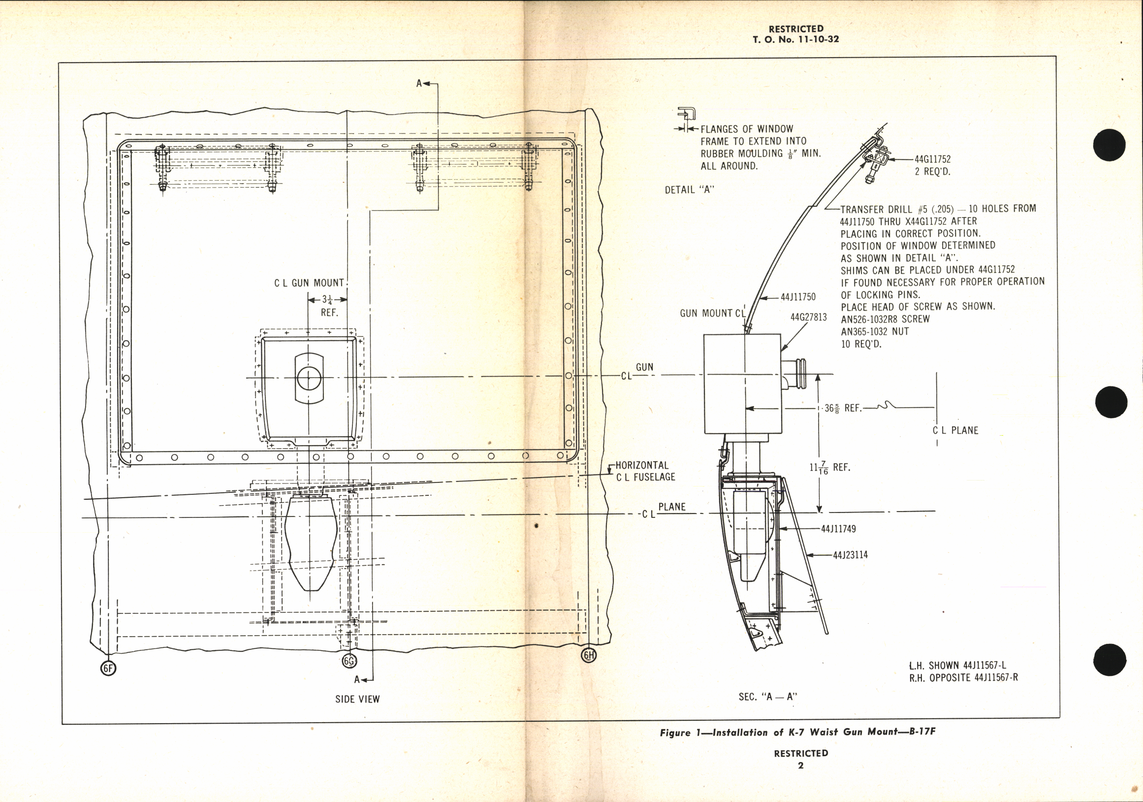 Sample page 6 from AirCorps Library document: Handbook of Instructions for the Installation of Type K-7 Gun Mount