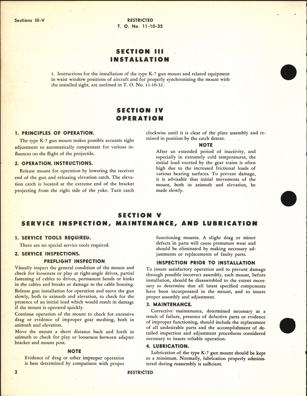 Sample page 6 from AirCorps Library document: Handbook of Instructions with Parts Catalog for Gun Mount Type K-7