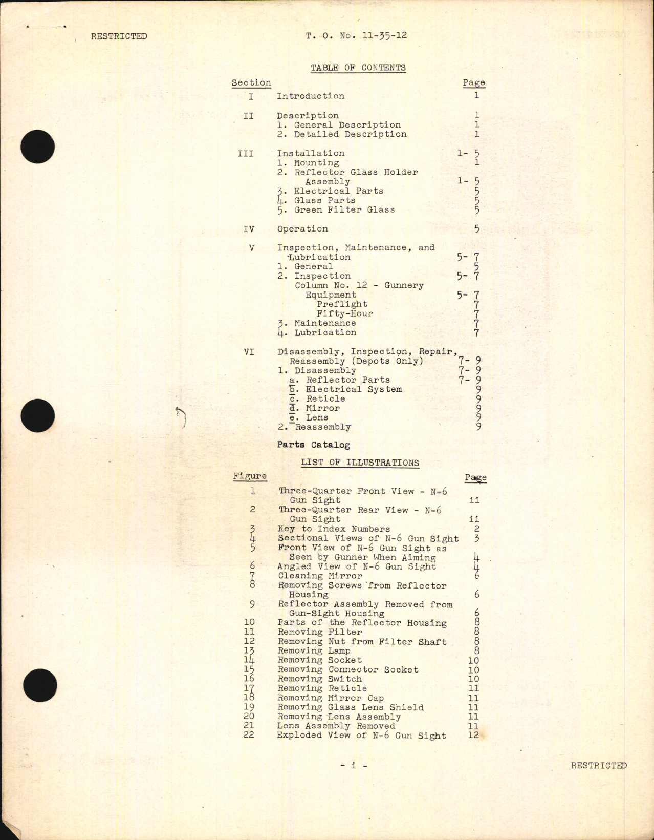 Sample page 5 from AirCorps Library document: Handbook of Instructions with Parts Catalog for Type N-6 Gunsight