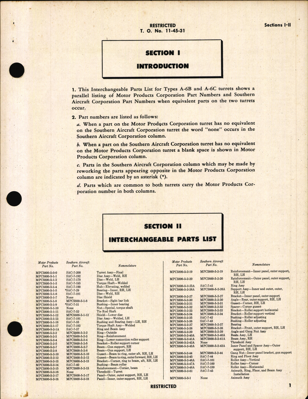 Sample page 3 from AirCorps Library document: Interchangeable Parts List for Type A-6B and A-6C Turrets