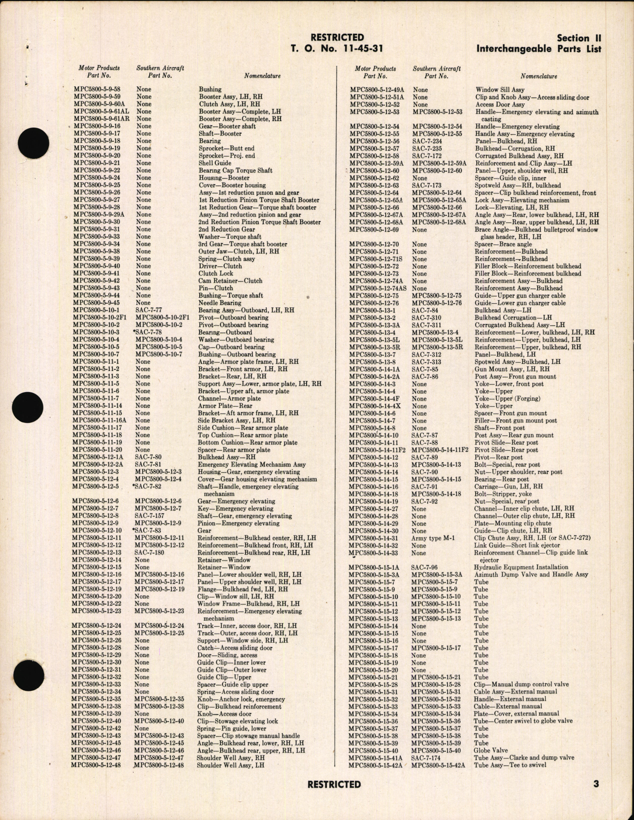 Sample page 5 from AirCorps Library document: Interchangeable Parts List for Type A-6B and A-6C Turrets