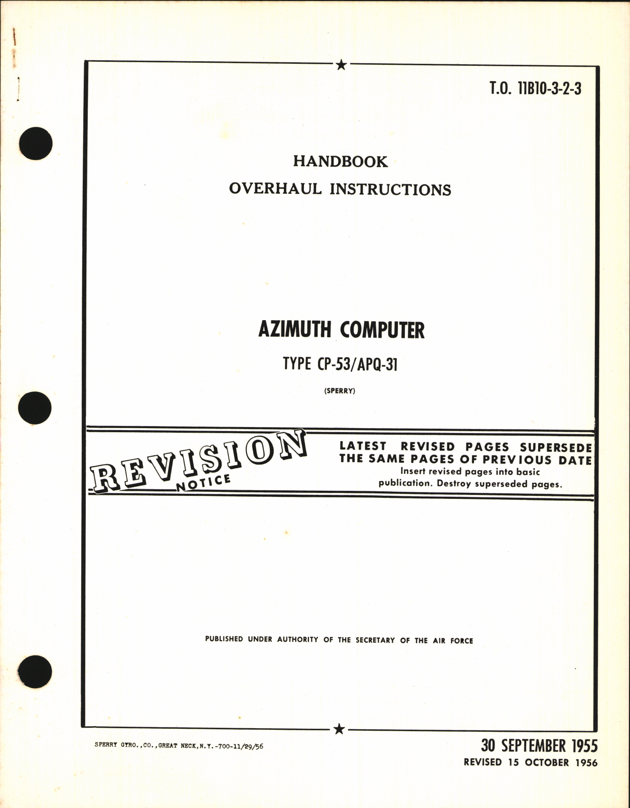 Sample page 1 from AirCorps Library document: Overhaul Instructions for Azimuth Computer Type CP-35/APQ-31