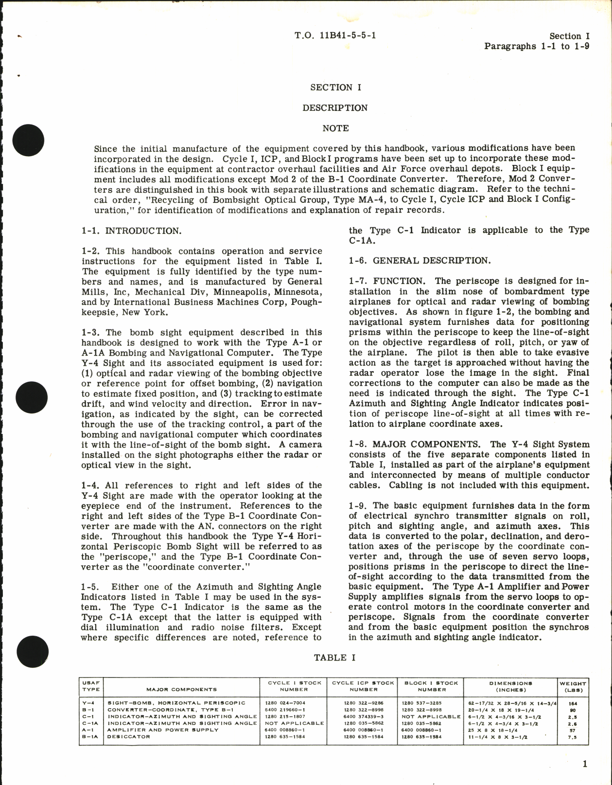 Sample page 5 from AirCorps Library document: Operation and Service Instructions for Type Y-4 Horizontal Periscopic Bombsight