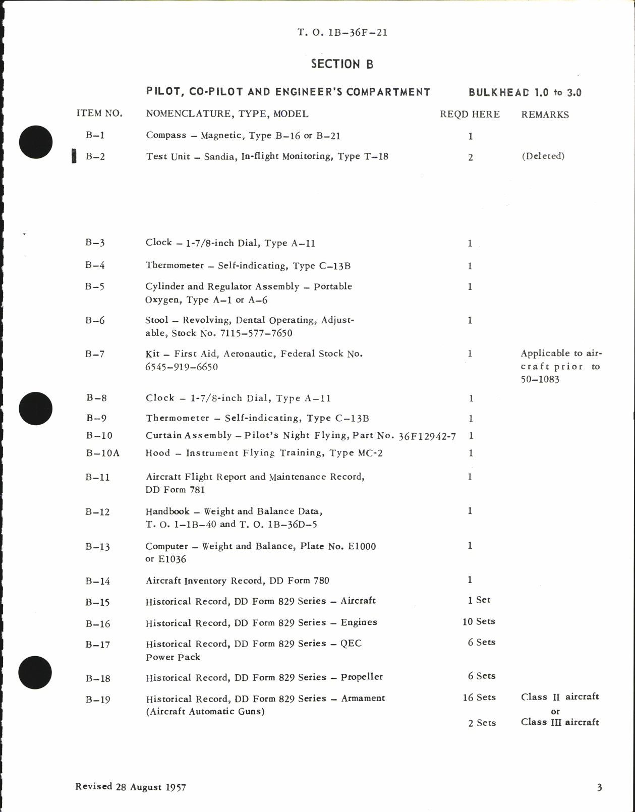 Sample page 5 from AirCorps Library document: Master Guide Aircraft Inventory Record for B-36F, H, and J Aircraft