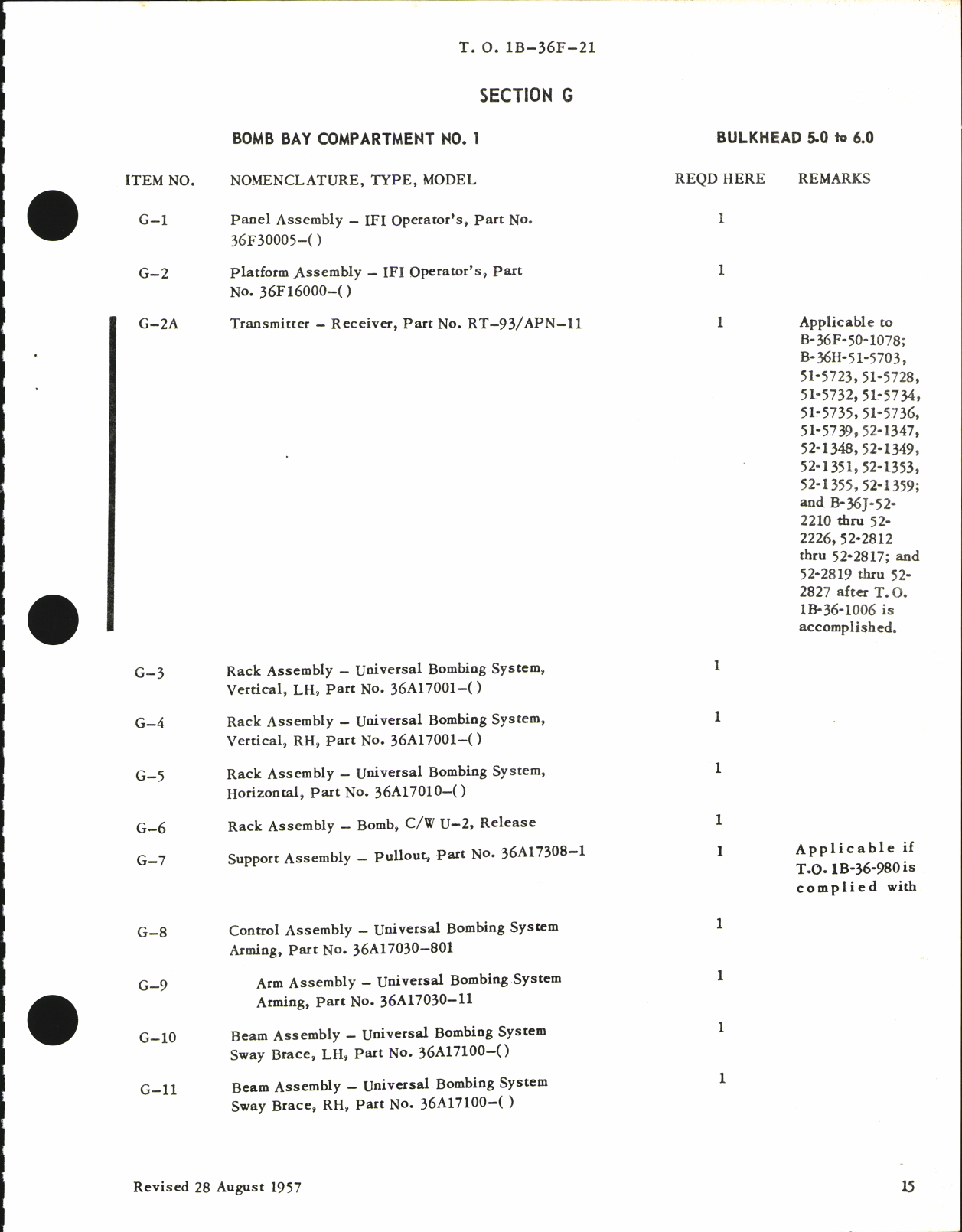 Sample page 7 from AirCorps Library document: Master Guide Aircraft Inventory Record for B-36F, H, and J Aircraft