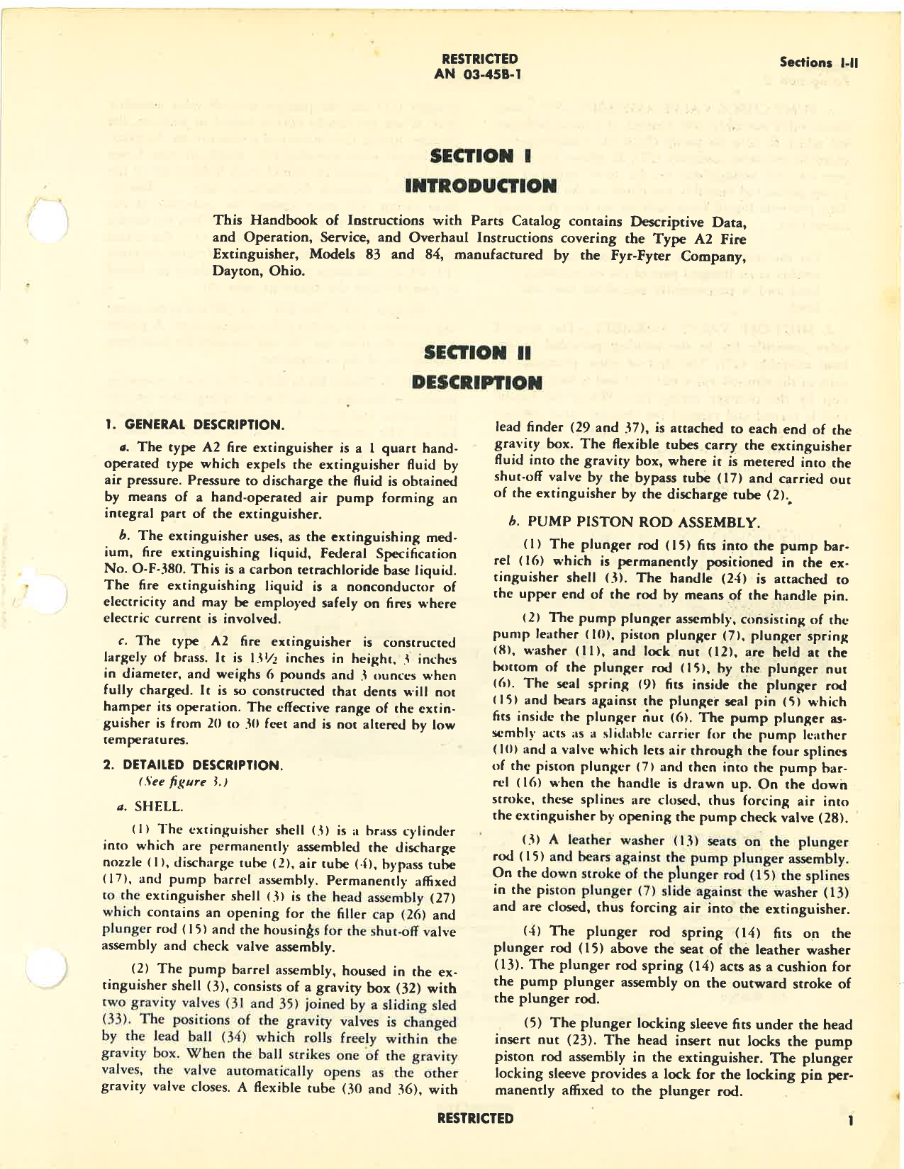 Sample page 5 from AirCorps Library document: Operation, Service, & Overhaul Instructions with Parts Catalog for Fire Extinguisher Type A-2