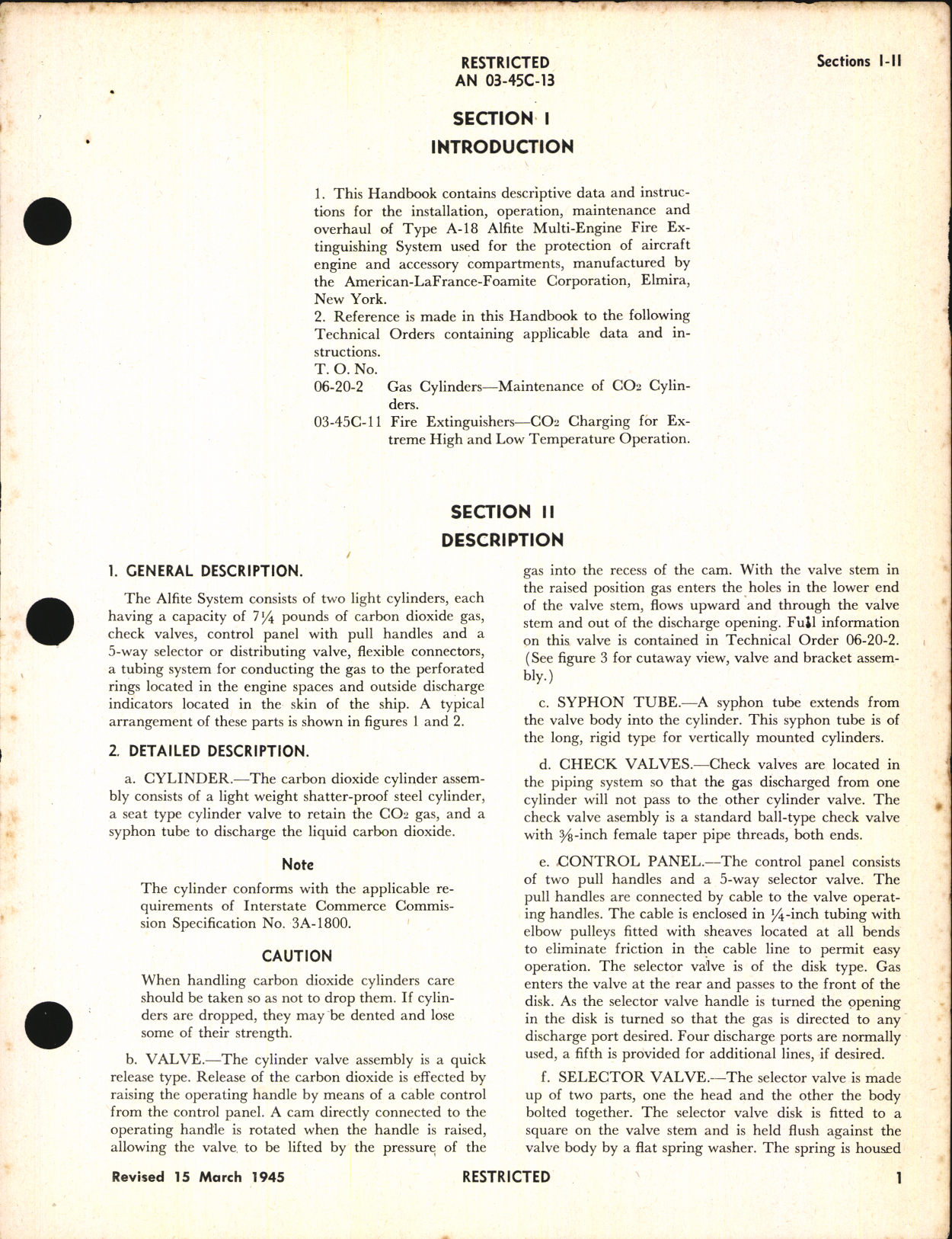 Sample page 5 from AirCorps Library document: Handbook of Instructions with Parts Catalog for A-18 Multi-Engine Fire Extinguishing System