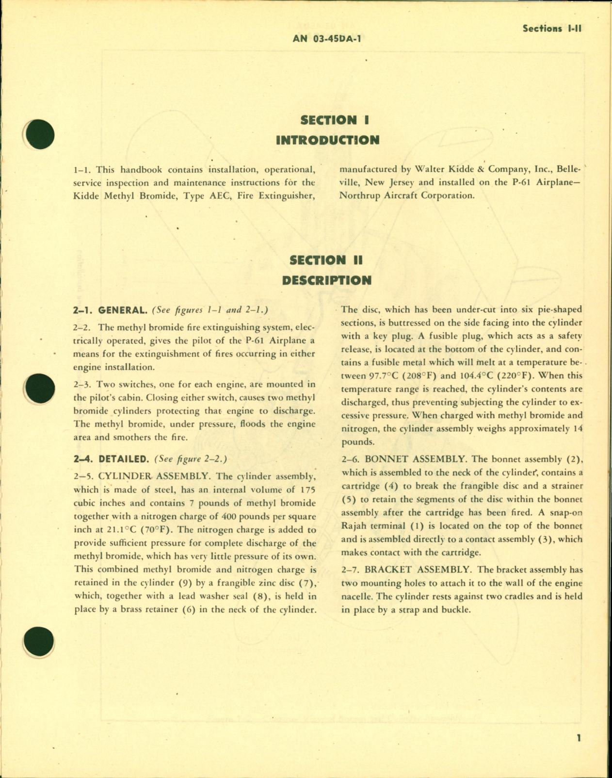 Sample page 5 from AirCorps Library document: Operation and Service Instructions for Type AEC Methyl Bromide Fire Extinguisher