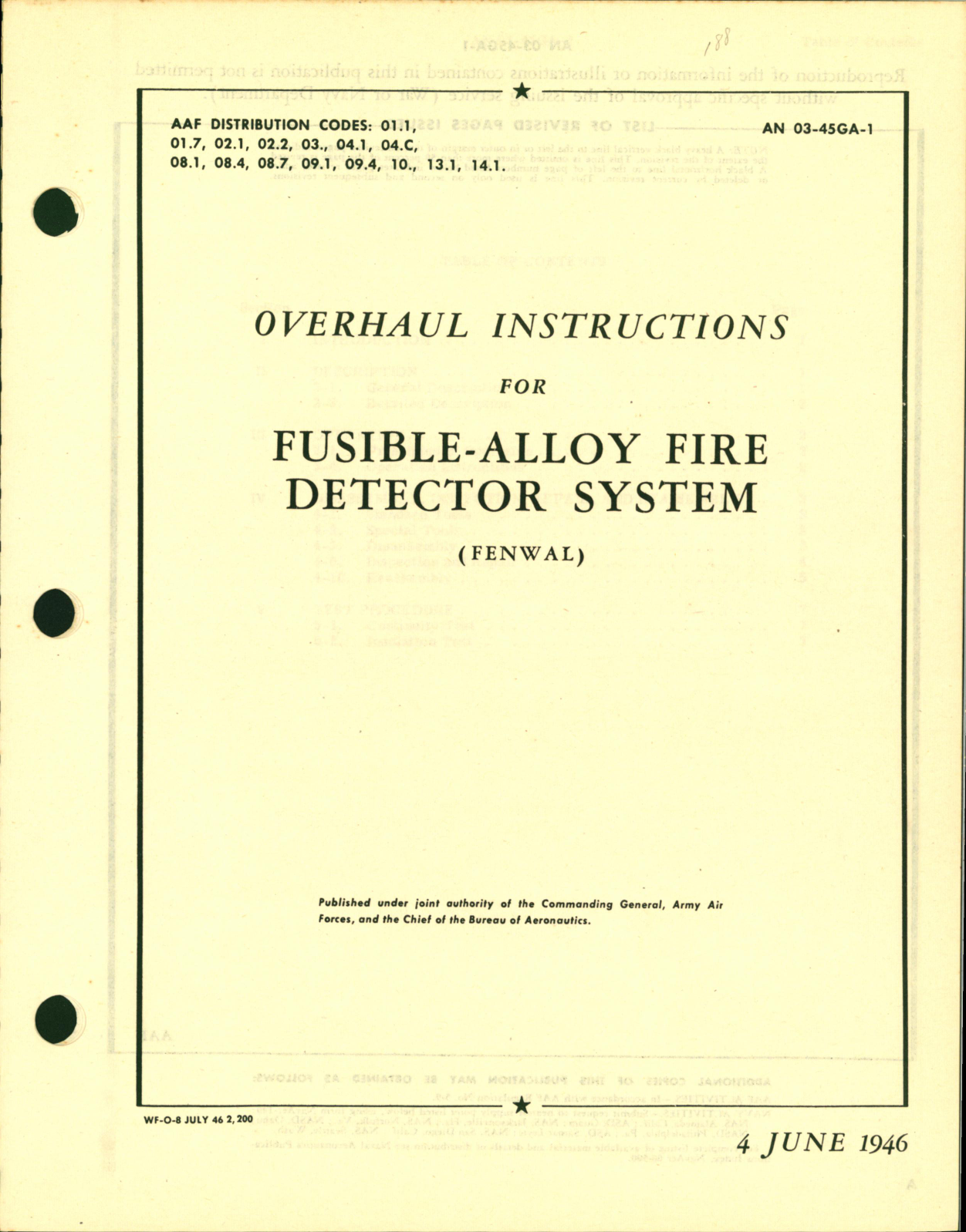 Sample page 1 from AirCorps Library document: Overhaul Instructions for Fusible Alloy Fire Detector System