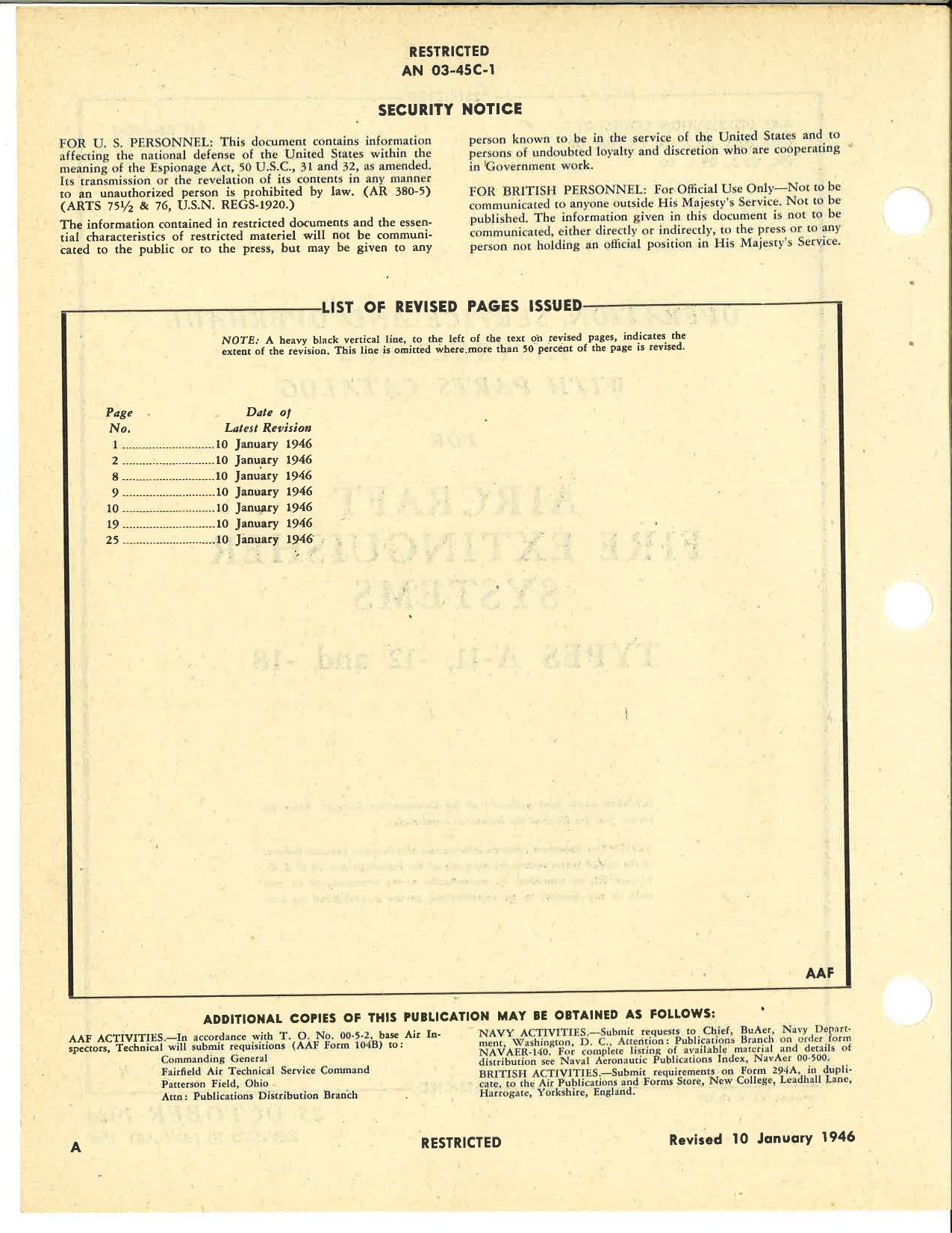 Sample page 4 from AirCorps Library document: Operation, Service, & Overhaul Instructions with Parts Catalog for Aircraft Fire Extinguisher Systems A-11, -12, and -18