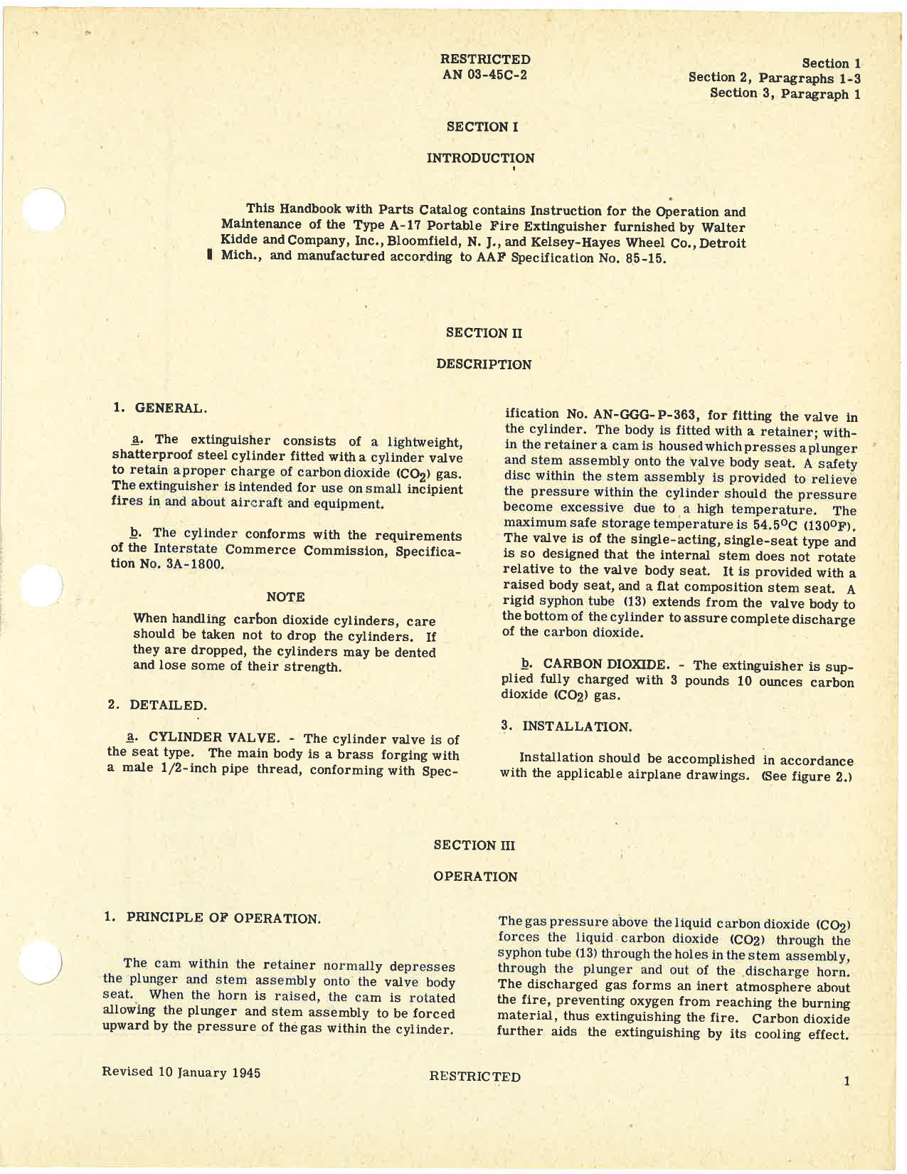 Sample page 5 from AirCorps Library document: Handbook of Instructions with Parts Catalog for A-17 Portable Fire Extinguisher