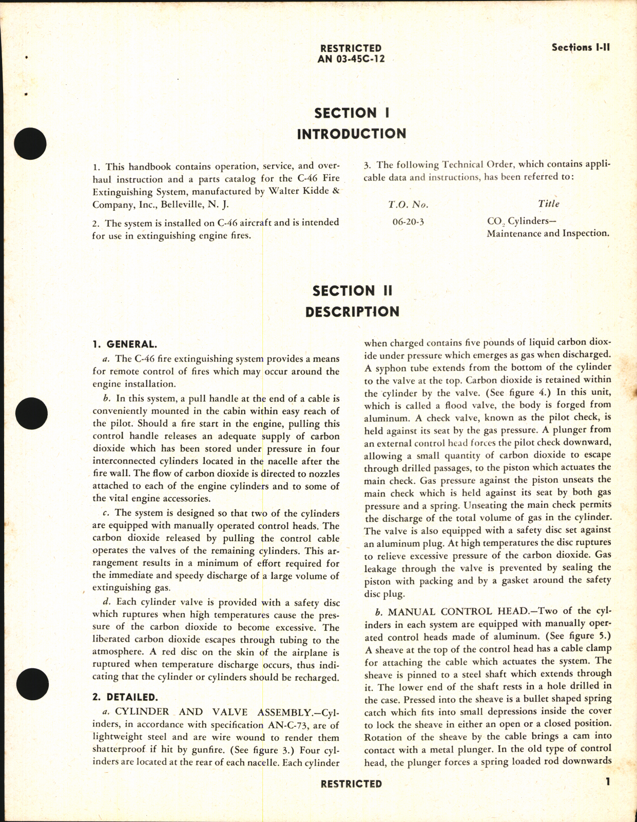 Sample page 5 from AirCorps Library document: Handbook of Instructions with Parts Catalog for Type C-46 Fire Extinguisher System