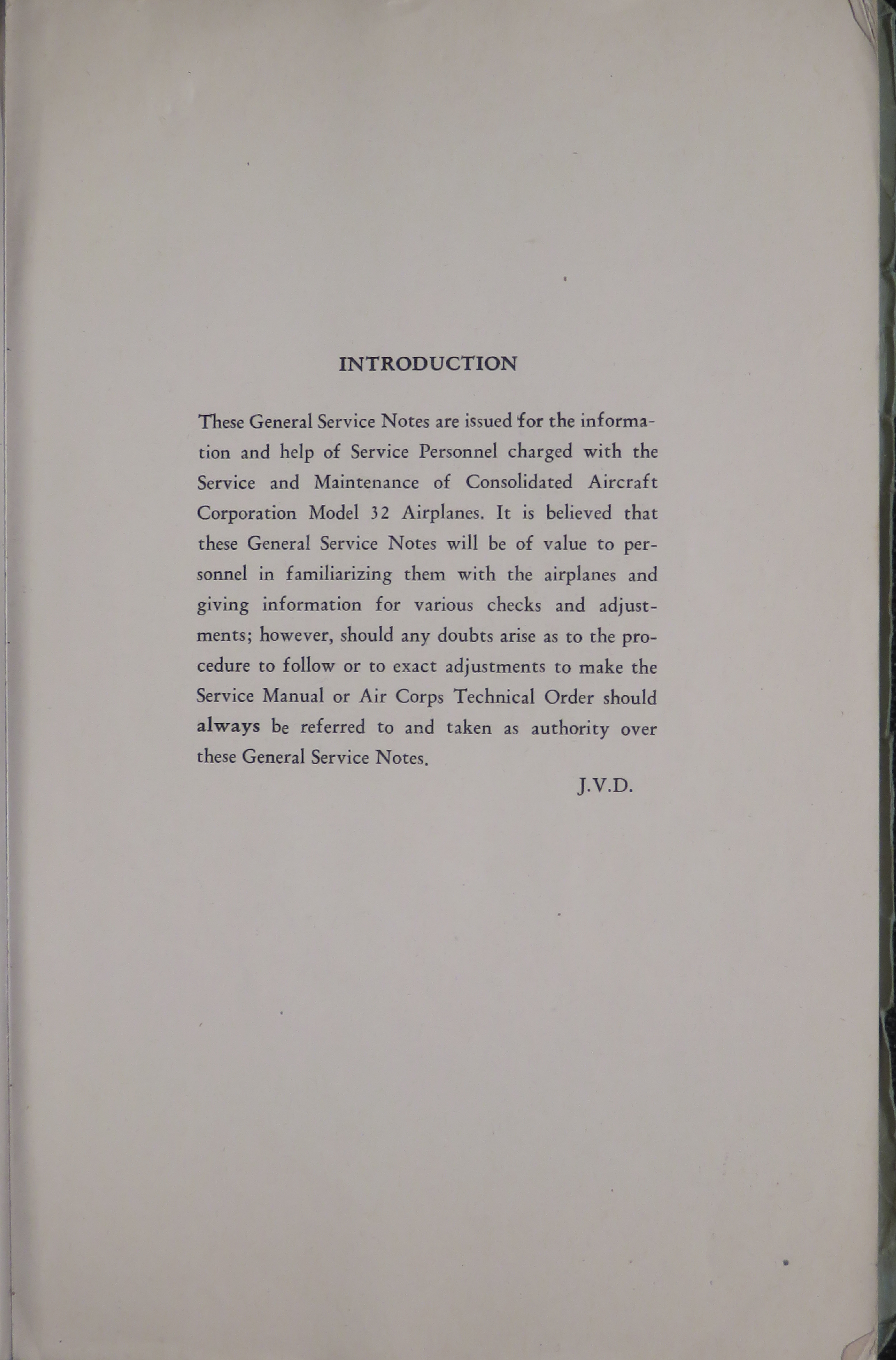 Sample page 5 from AirCorps Library document: General Service Notes for the Consolidated Model 32 Airplane