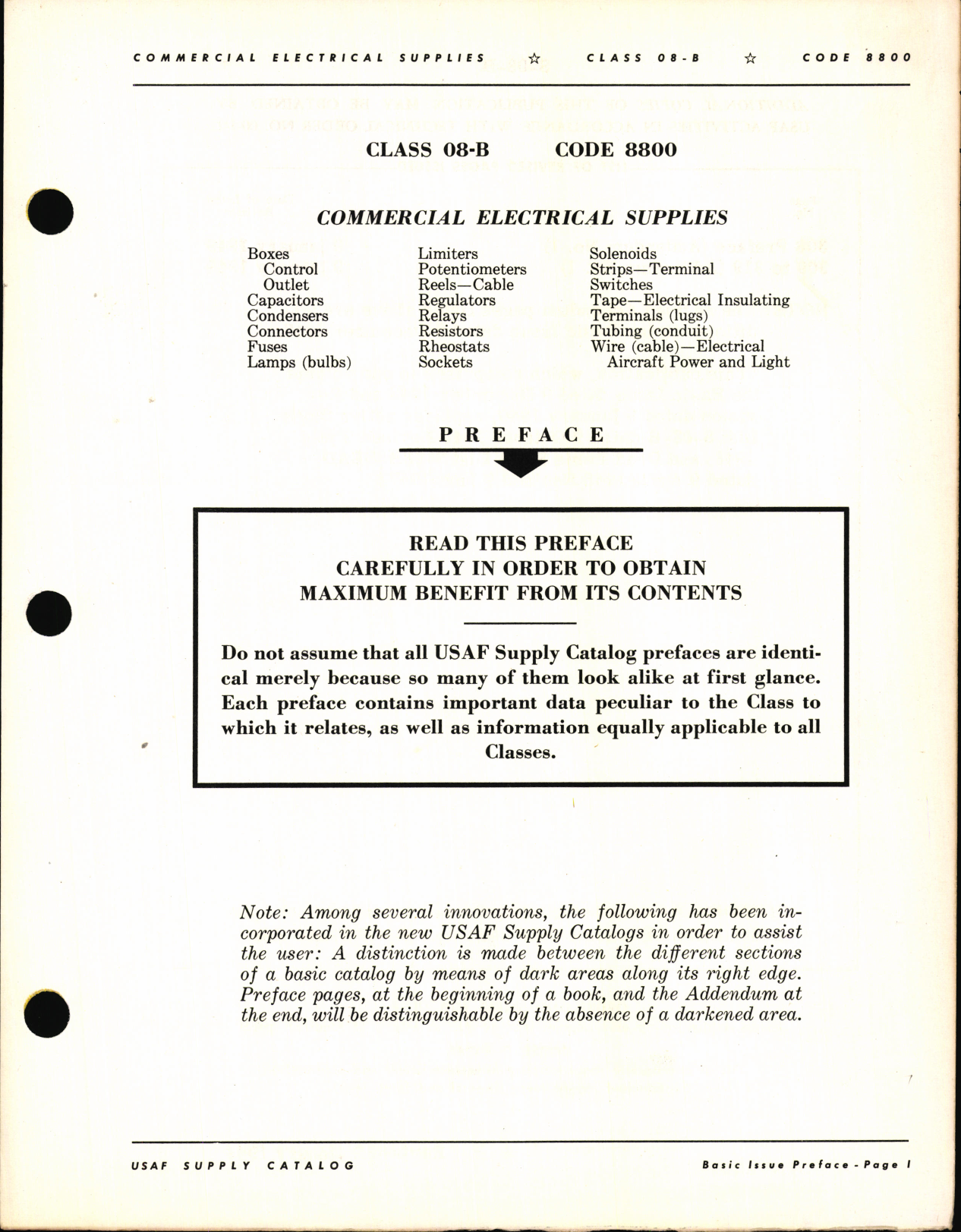 Sample page 3 from AirCorps Library document: Supply Catalog for Commercial Electrical Supplies