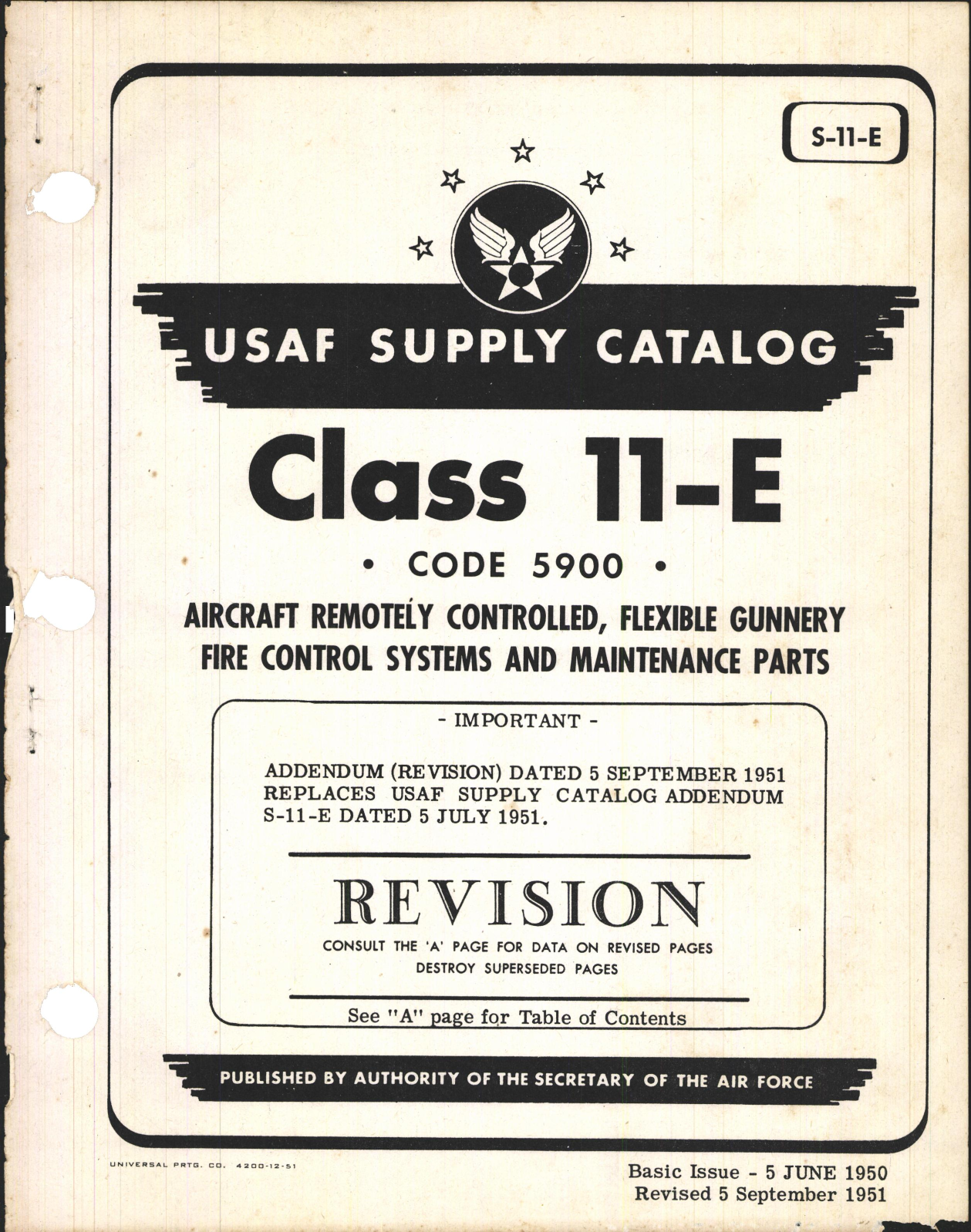 Sample page 1 from AirCorps Library document: Supply Catalog for Aircraft Remotely Controlled, Flexible Gunnery Fire Control Systems and Maintenance Parts