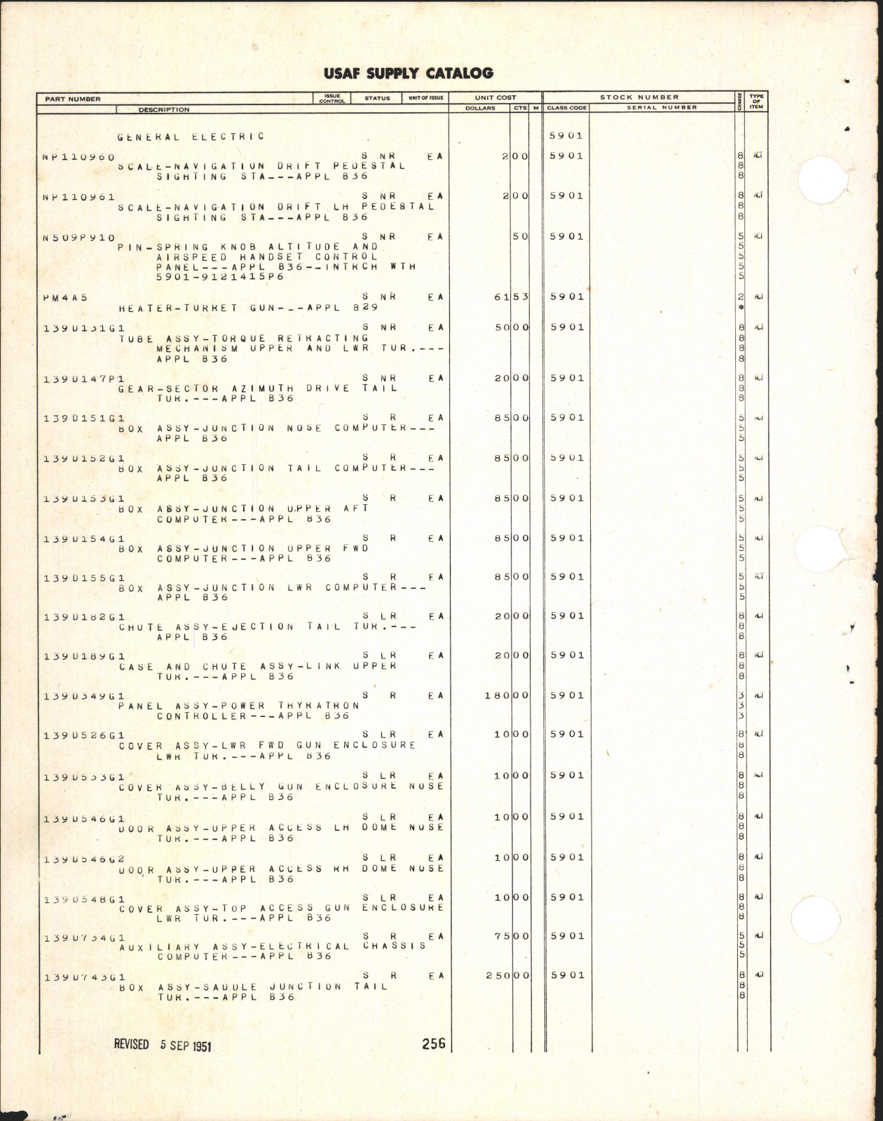 Sample page 4 from AirCorps Library document: Supply Catalog for Aircraft Remotely Controlled, Flexible Gunnery Fire Control Systems and Maintenance Parts