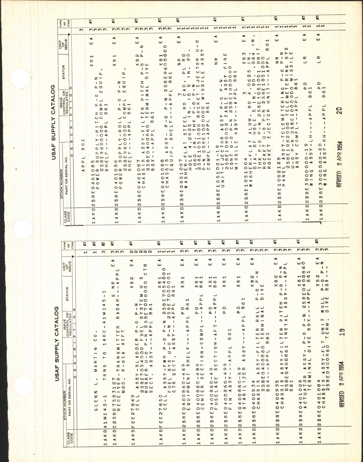 Sample page 5 from AirCorps Library document: Supply Catalog Parts for Martin B-61 Aircraft