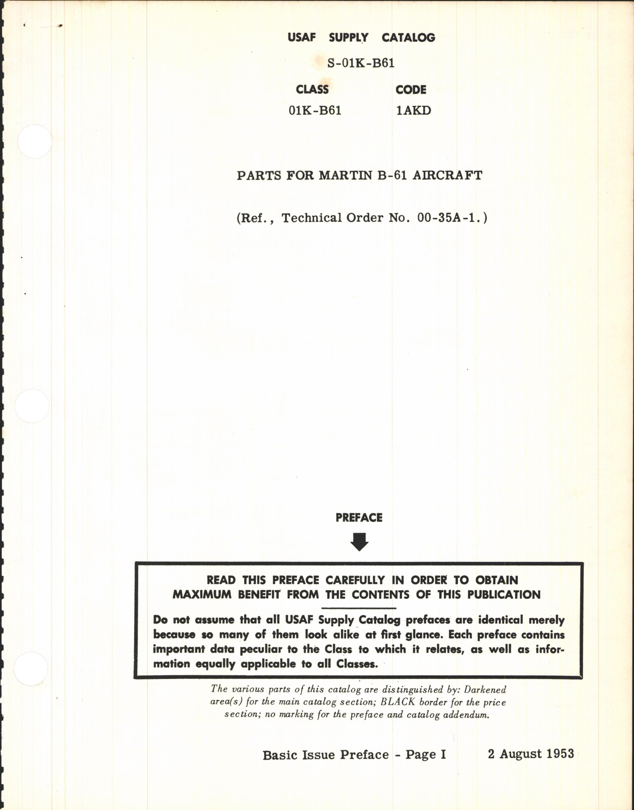 Sample page 3 from AirCorps Library document: Supply Catalog Parts for Martin B-61 Aircraft