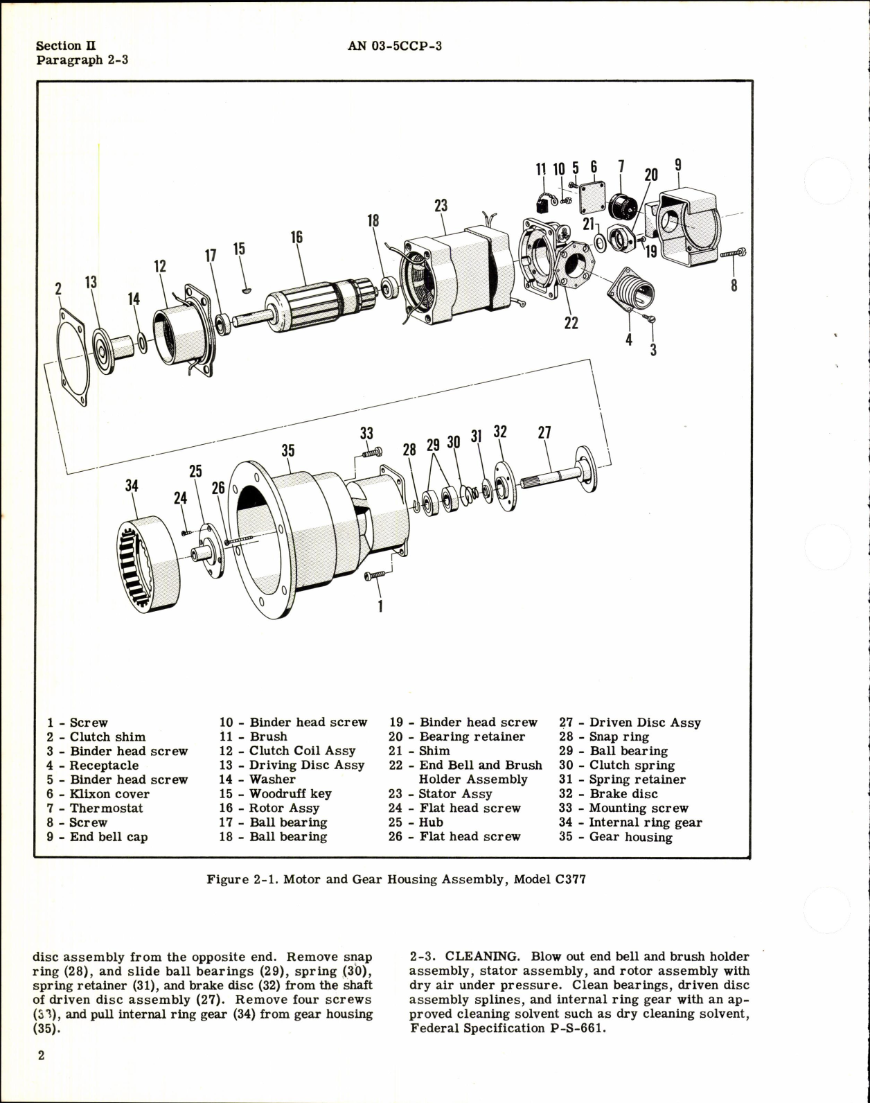 Sample page 4 from AirCorps Library document: Overhaul Instructions for Motor and Gear Housing Assembly Model C377