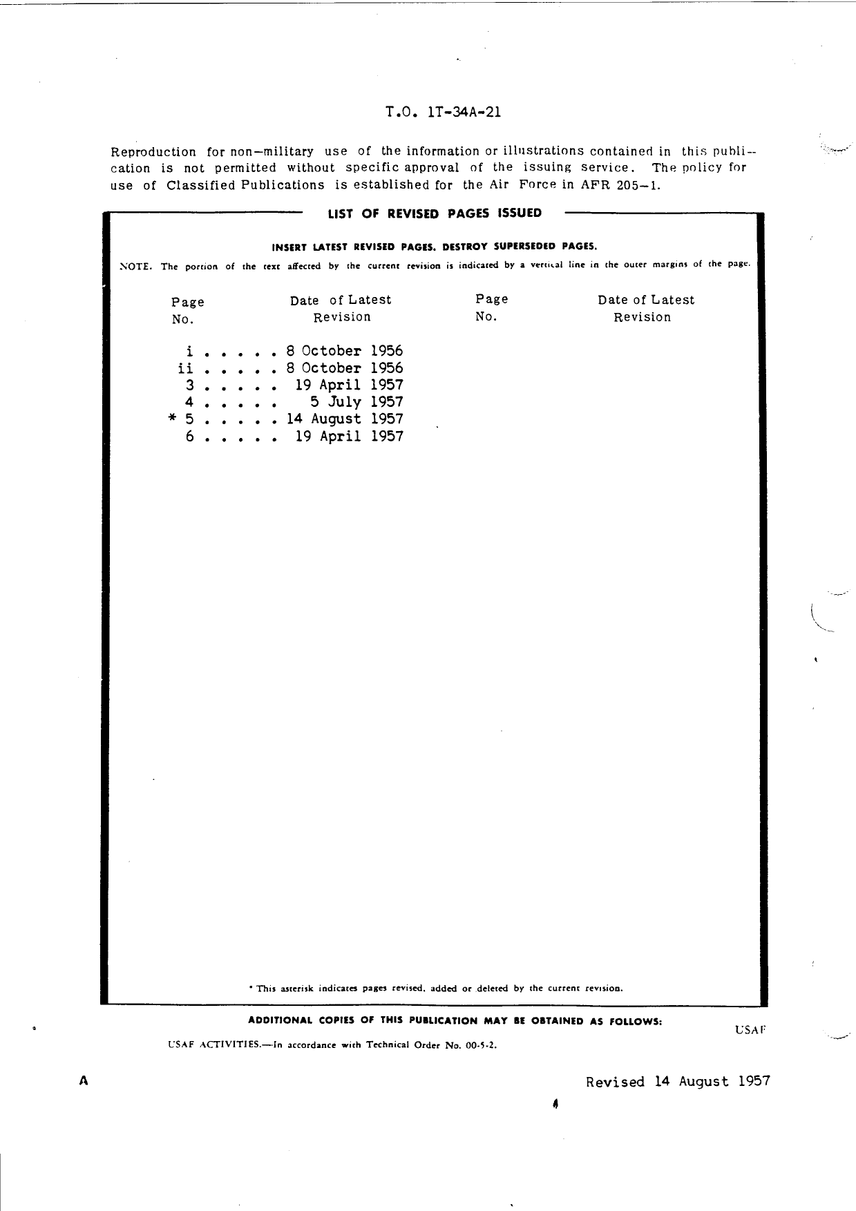 Sample page 2 from AirCorps Library document: Master Guide Aircraft Inventory Record for T-34A Aircraft