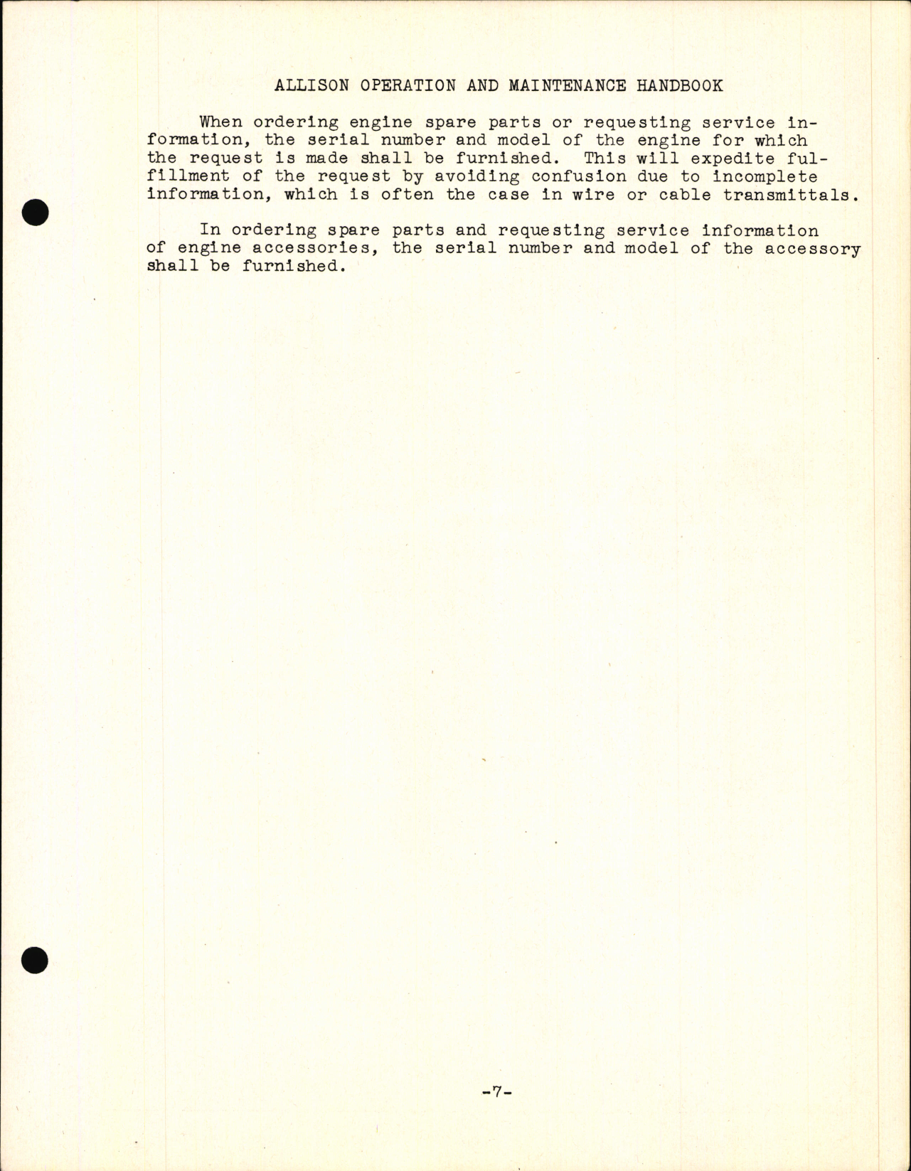 Sample page 11 from AirCorps Library document: Commercial Operation and Maintenance Handbook for Allison Model V-1710-C15 