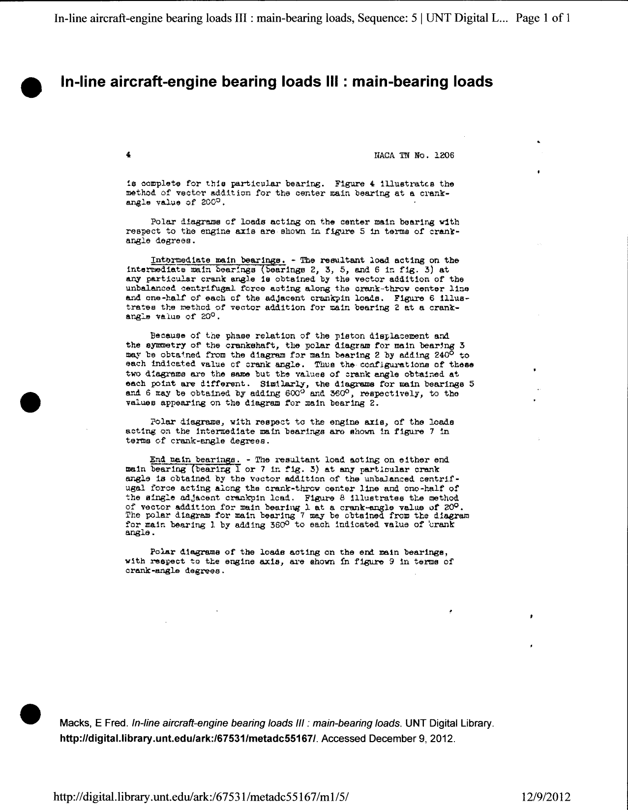 Sample page 5 from AirCorps Library document: In-Line Aircraft-Engine Bearing Loads