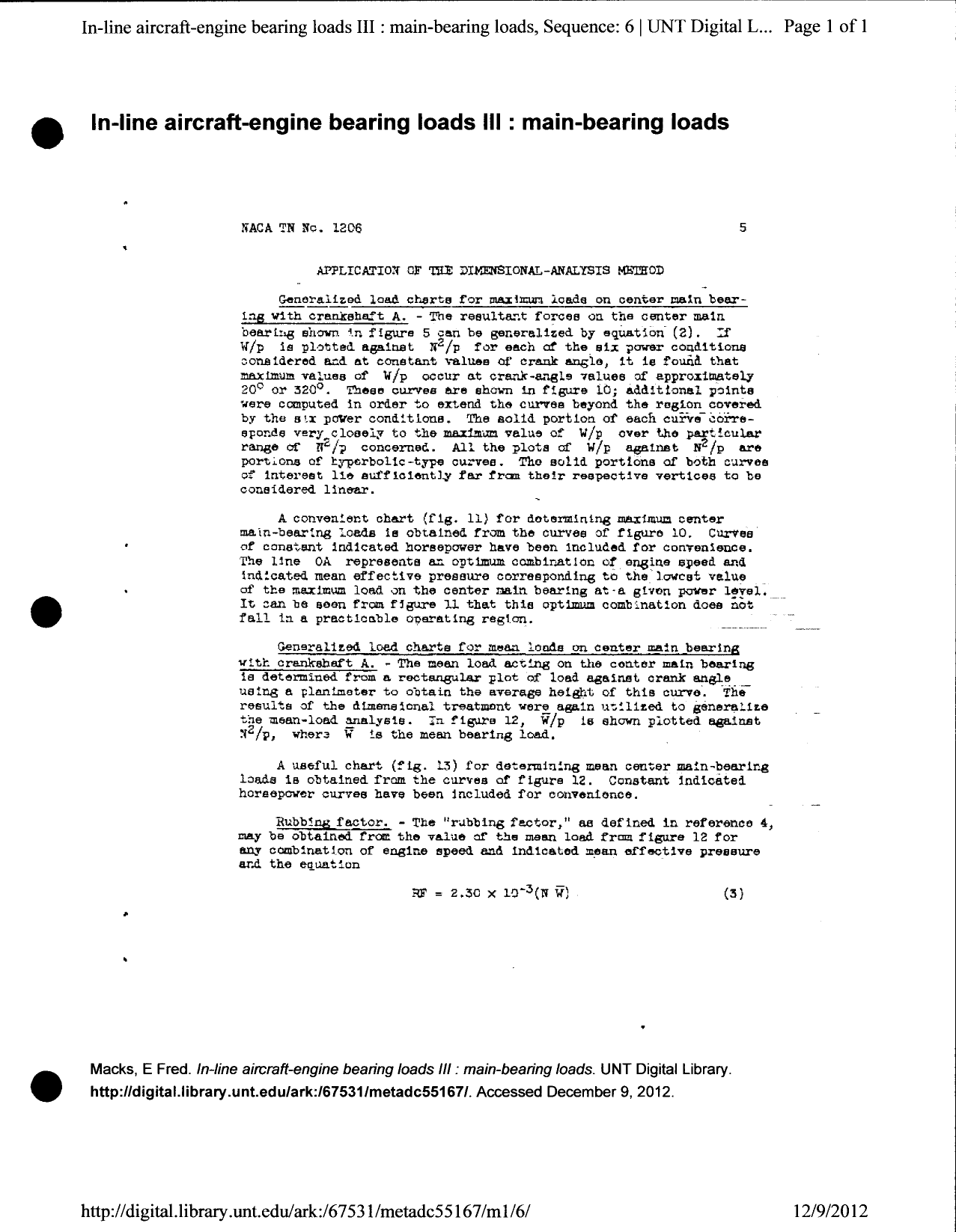 Sample page 6 from AirCorps Library document: In-Line Aircraft-Engine Bearing Loads