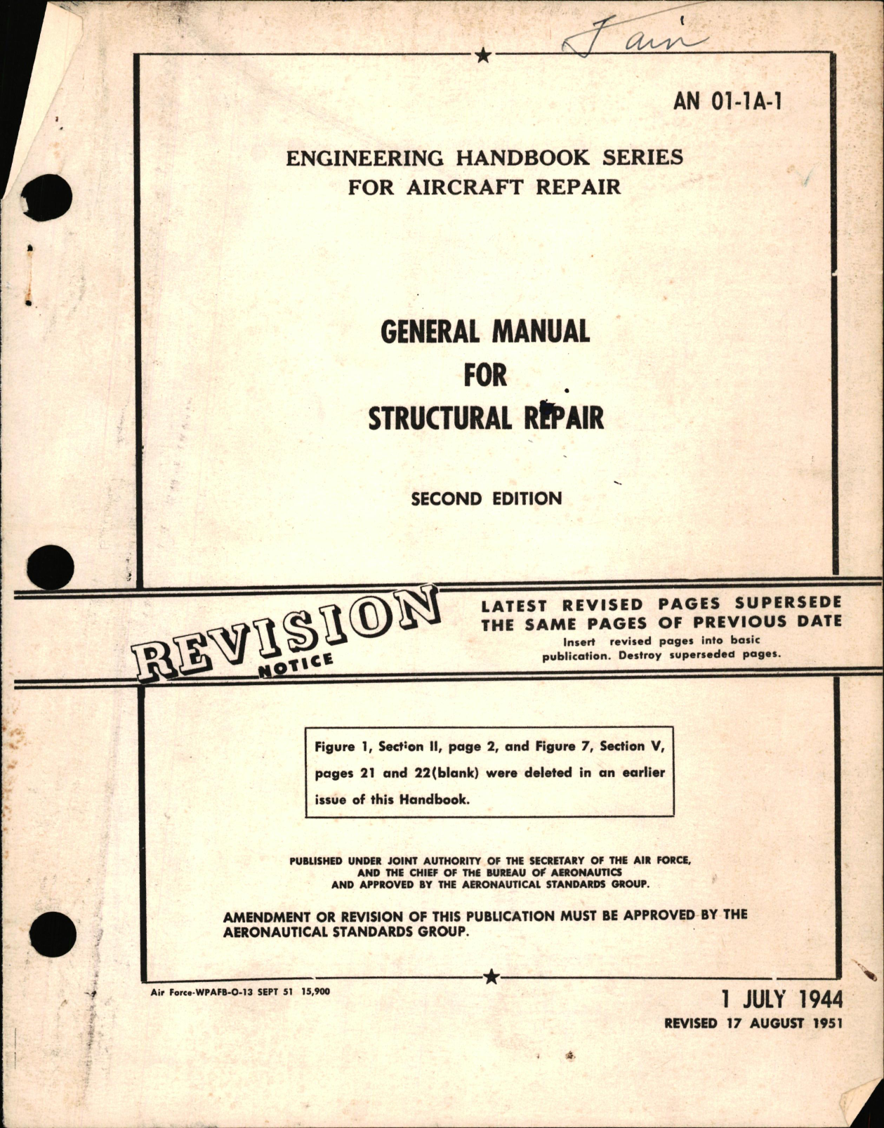 Sample page 1 from AirCorps Library document: General Manual for Structural Repair, Second Edition