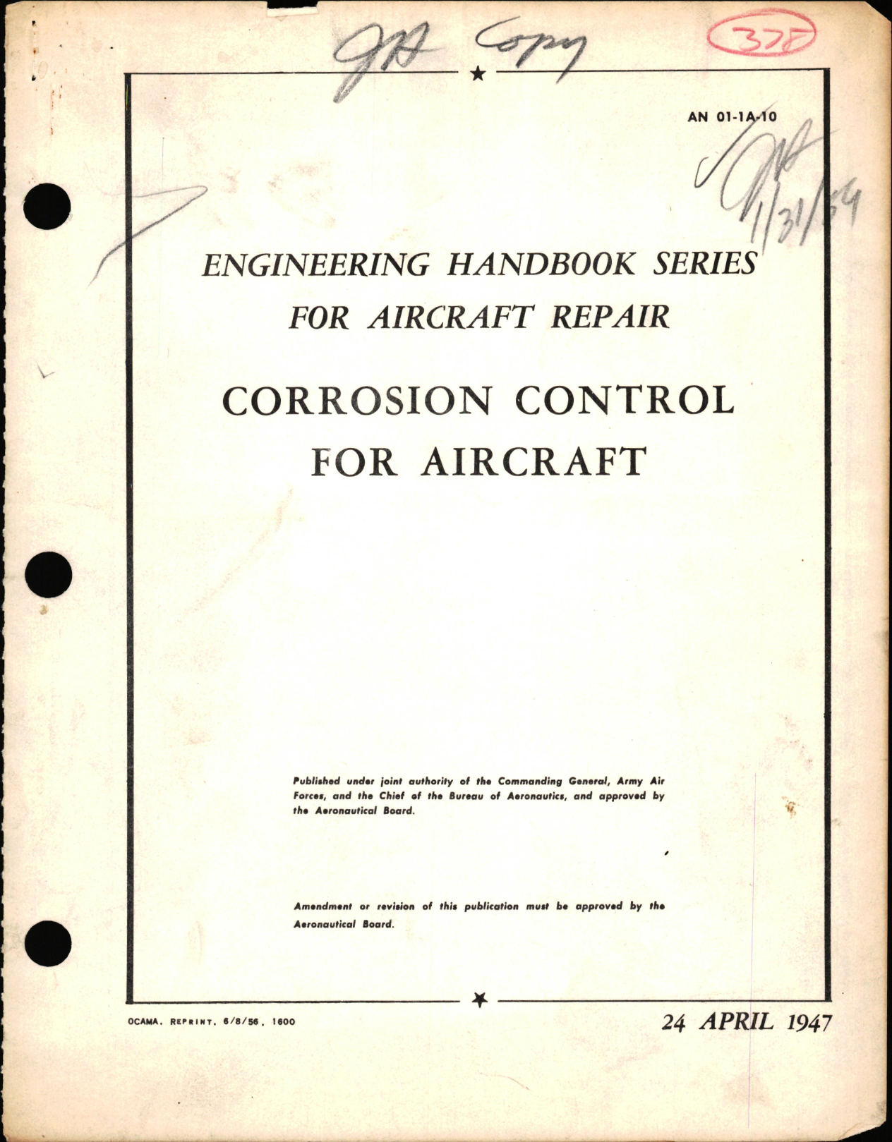 Sample page 1 from AirCorps Library document: Corrosion Control for Aircraft