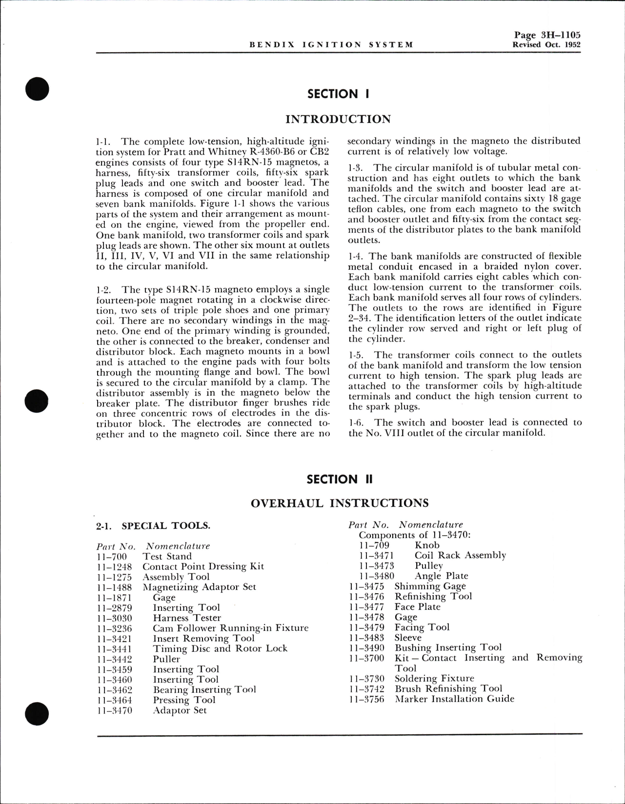 Sample page 5 from AirCorps Library document: Overhaul Instructions for Bendix Low Tension - High Altitude Ignition for Pratt & Whitney R-4360-B6 or CB2