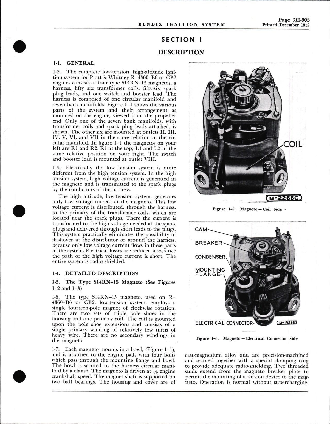 Sample page 5 from AirCorps Library document:  Installation, Service, & Maintenance Instructions for Bendix Low Tension - High Altitude Ignition System 