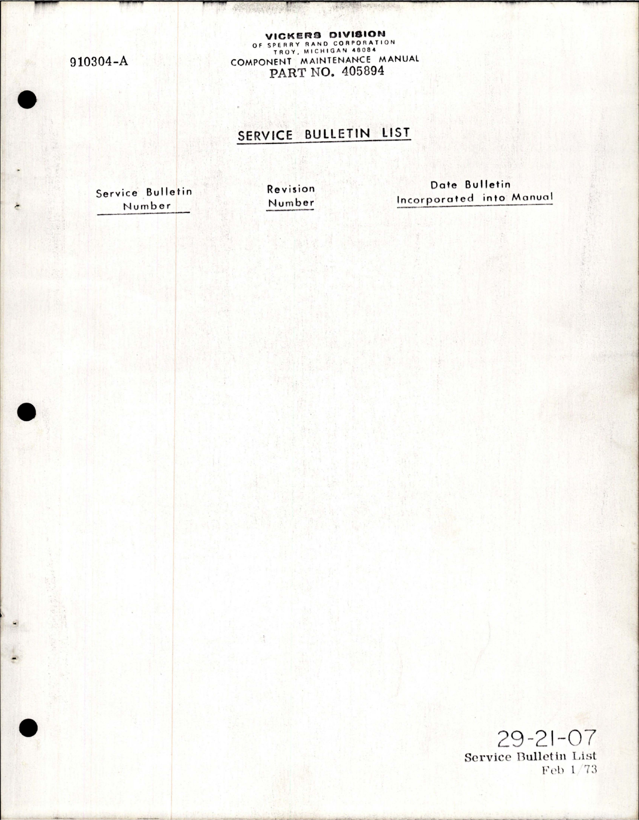 Sample page 5 from AirCorps Library document: Component Maintenance Manual for Hydraulic Pump - Part 405894 
