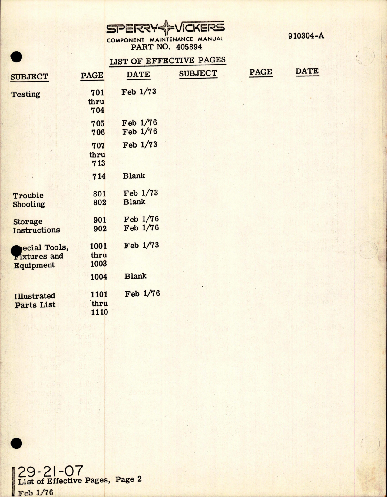 Sample page 5 from AirCorps Library document: Component Maintenance Manual for Variable Displacement Hydraulic Pump - Part 405894 and 420609